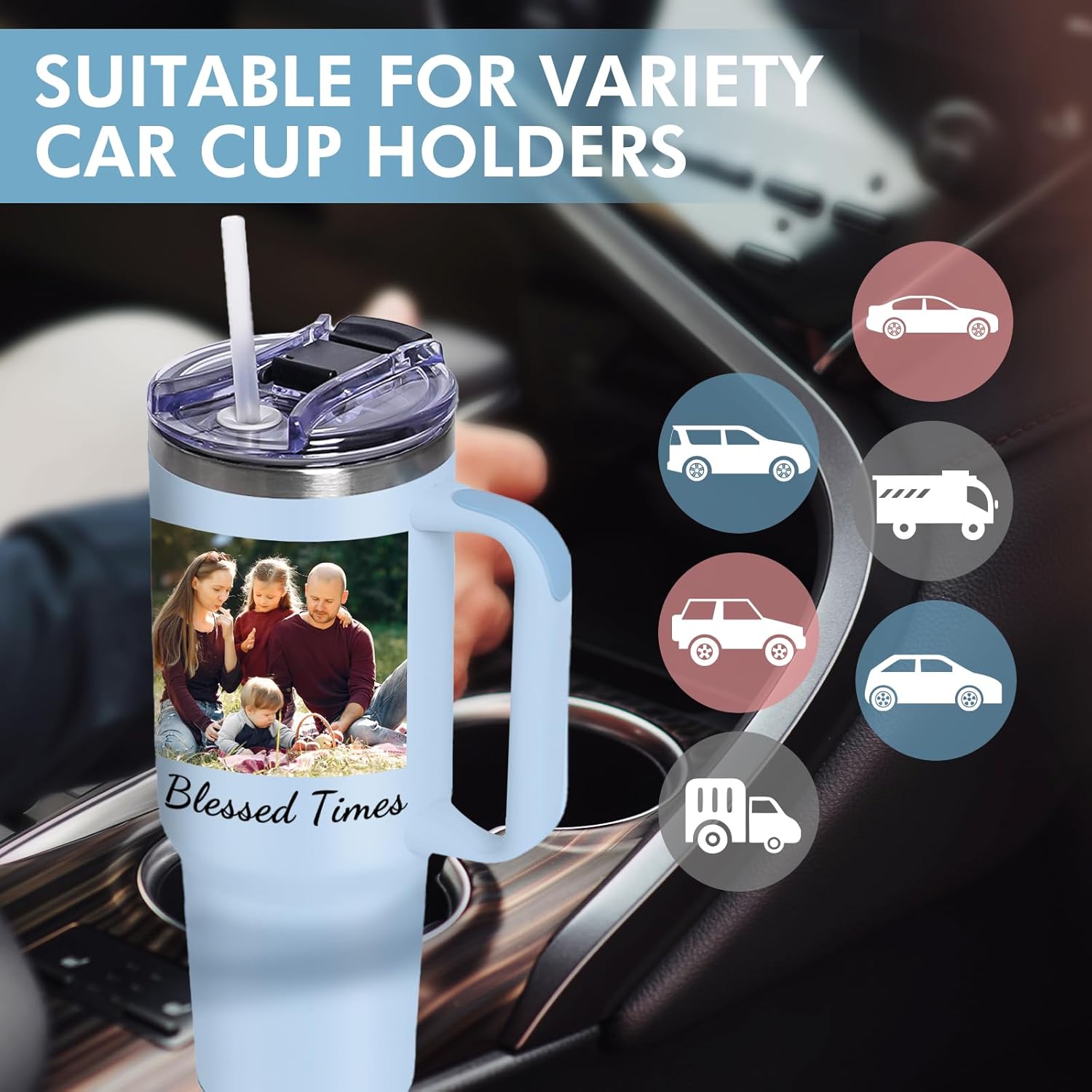 Personalized 40oz Tumbler-Custom Water Bottle with Picture Text Logo Name | Customized Travel Mug Cup, Personalized Birthday Anniversary Wedding Gifts for Men Women Familiy Friends Employee - Image 6