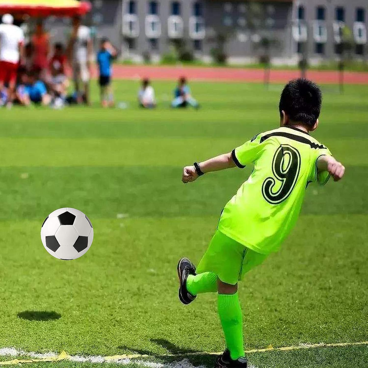 Soccer Ball Size 2,3,4,5 with Pump Needle Classic White Black Thicker PU Tight Weaved Suitable for Youth Boy League Game Trainning Practice or Gift - Image 6