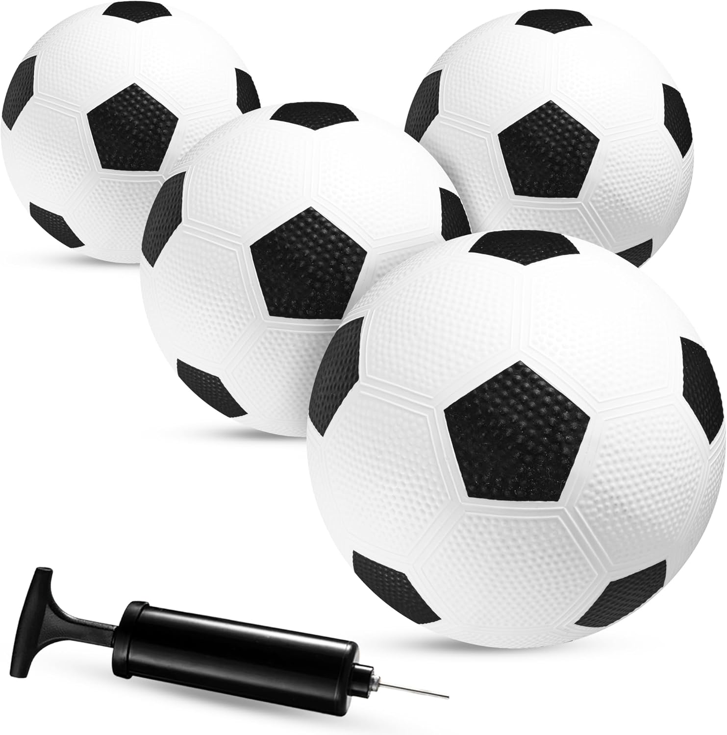 Size 3 Soccer Balls for Toddlers & Kids (4 Pack) - PVC Youth Soccer Balls - Small Beginner Sports & Practice Playground Balls for Backyard, Recess, School, Indoor or Outdoor with Pump