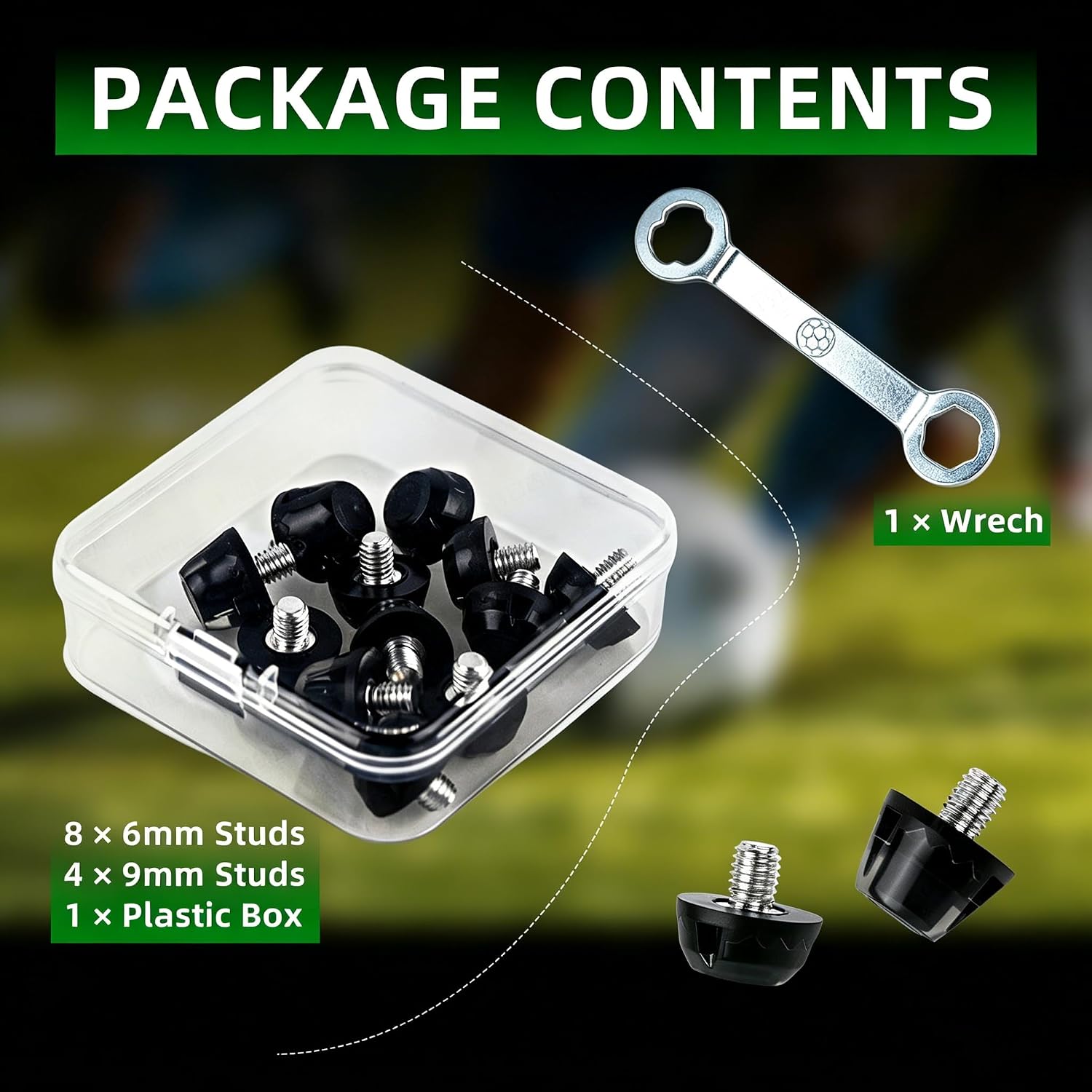 Replacement Soccer Cleats Studs,13PCS TPU Football Cleat Spikes with Wrench,Only Compatible with Nike, Puma, Umbro & More M5 Thread Boots - Image 7