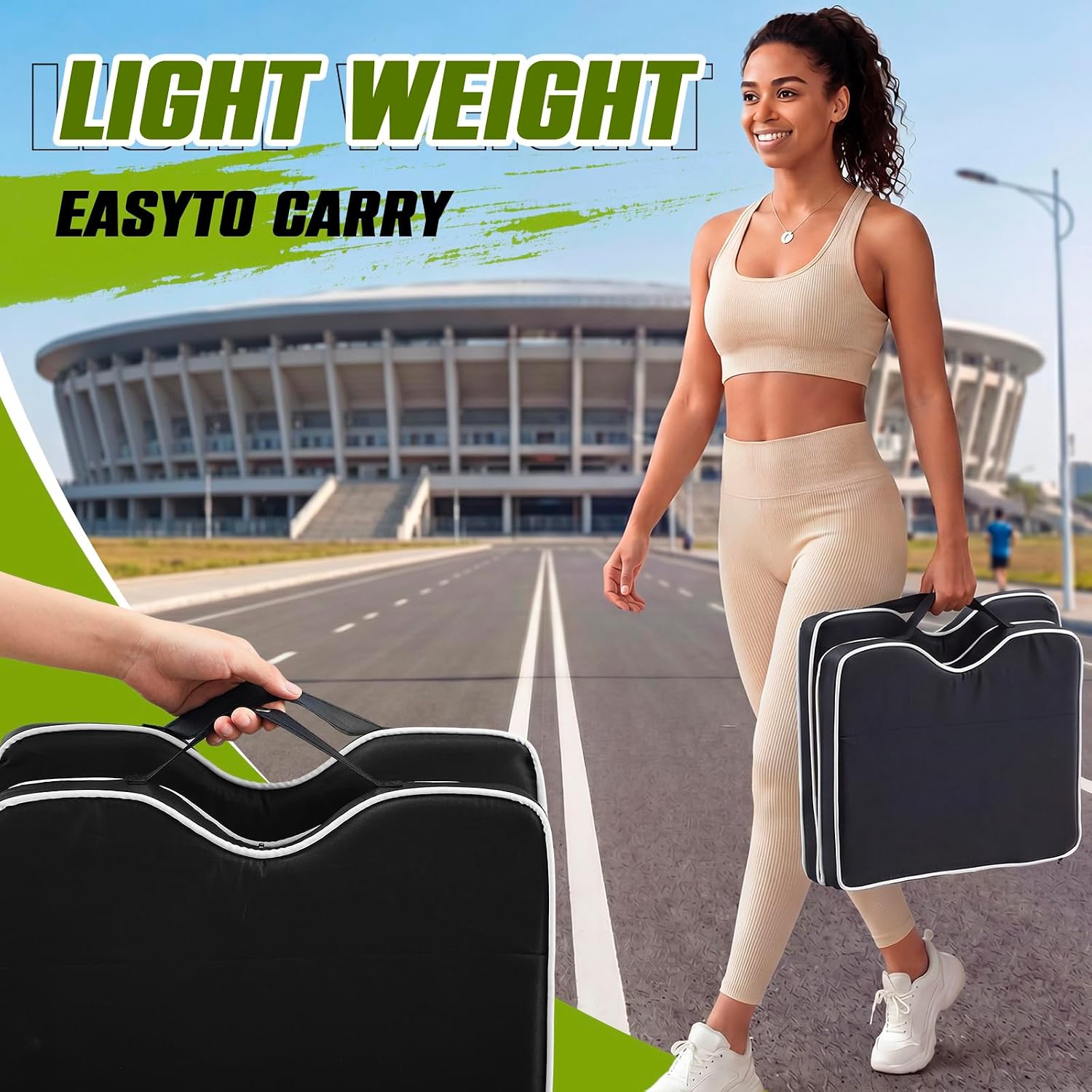Jerify Stadium Seat Cushions, Bleachers Portable Bleacher Cushions with Extra Foam, Thick Waterproof Oxford Fabric for Indoor, Outdoor, Sports Events, Travel - Image 5