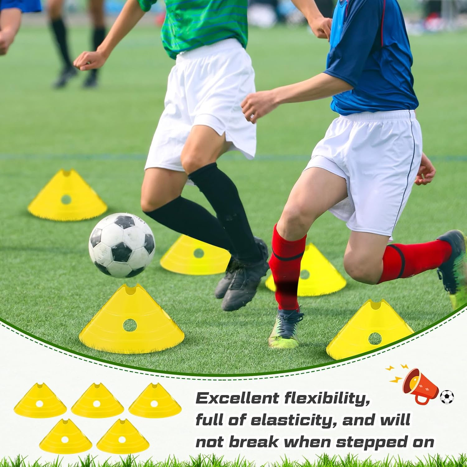 Jumbo Disc Cones Jumbo Soccer Cones with Mesh Bag Giant Large Agility for Soccer Training Adult Sports - Image 6
