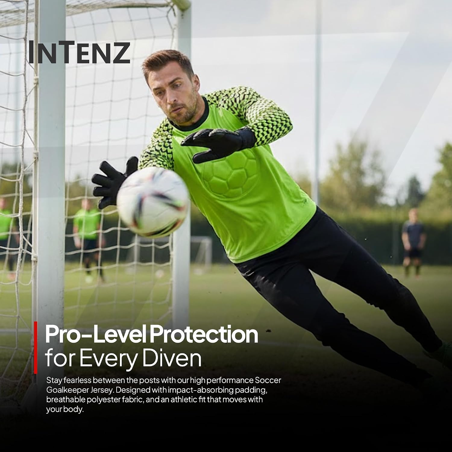 INTENZ Pack of 2 Soccer Goalie Shirt, Padded Goalkeeper Jersey, Polyester, Long Sleeve, Regular Fit, Youth and Adult Sizes - Image 5