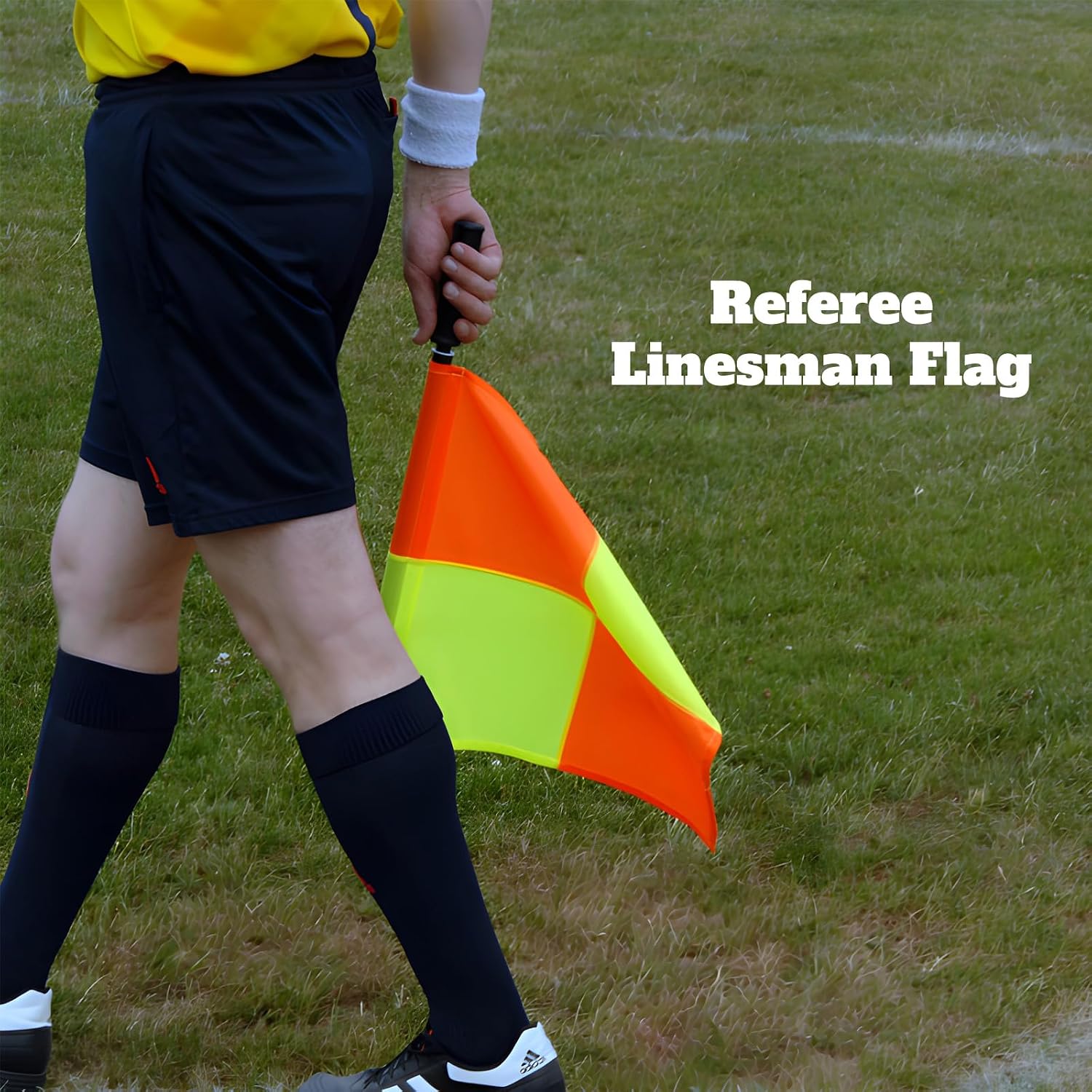 Soccer Referee-Flag Red Yellow-Cards Stainless-Whistles - Football Ref Checkered Linesman Flag Set Coach Gear Packs - Image 6