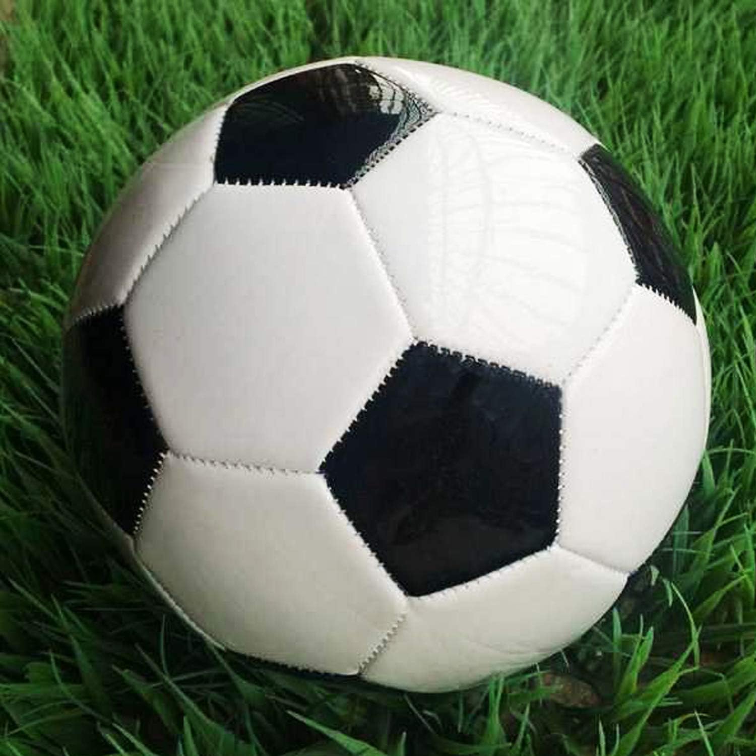 Soccer Ball Size 2,3,4,5 with Pump Needle Classic White Black Thicker PU Tight Weaved Suitable for Youth Boy League Game Trainning Practice or Gift - Image 3