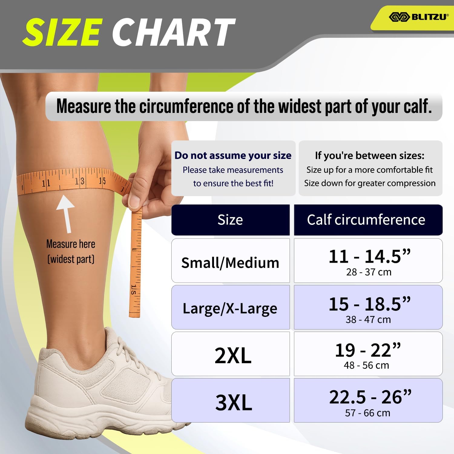 BLITZU Calf Compression Sleeves, Footless Compression Socks for Men & Women | Leg Support Brace, Shin Splint Pain Relief, Reduce Varicose Vein Swelling, Muscle Recovery, Running, Nursing, Fitness, Travel - Image 6