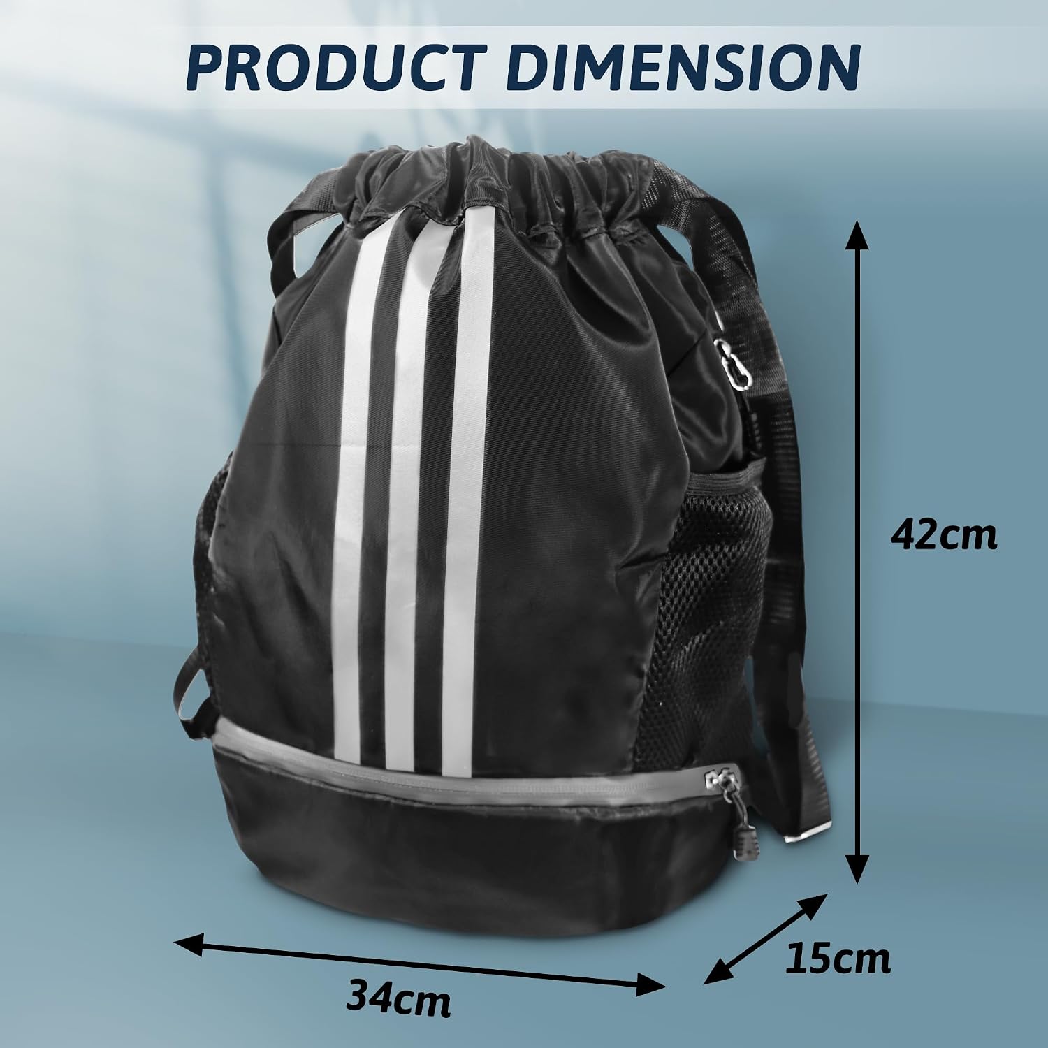 Soccer Bag and Footstep Training Mat, Youth Soccer Basketball Bag with Compartments Drawstring Backpack Skills Training Mat Gifts Set - Image 4