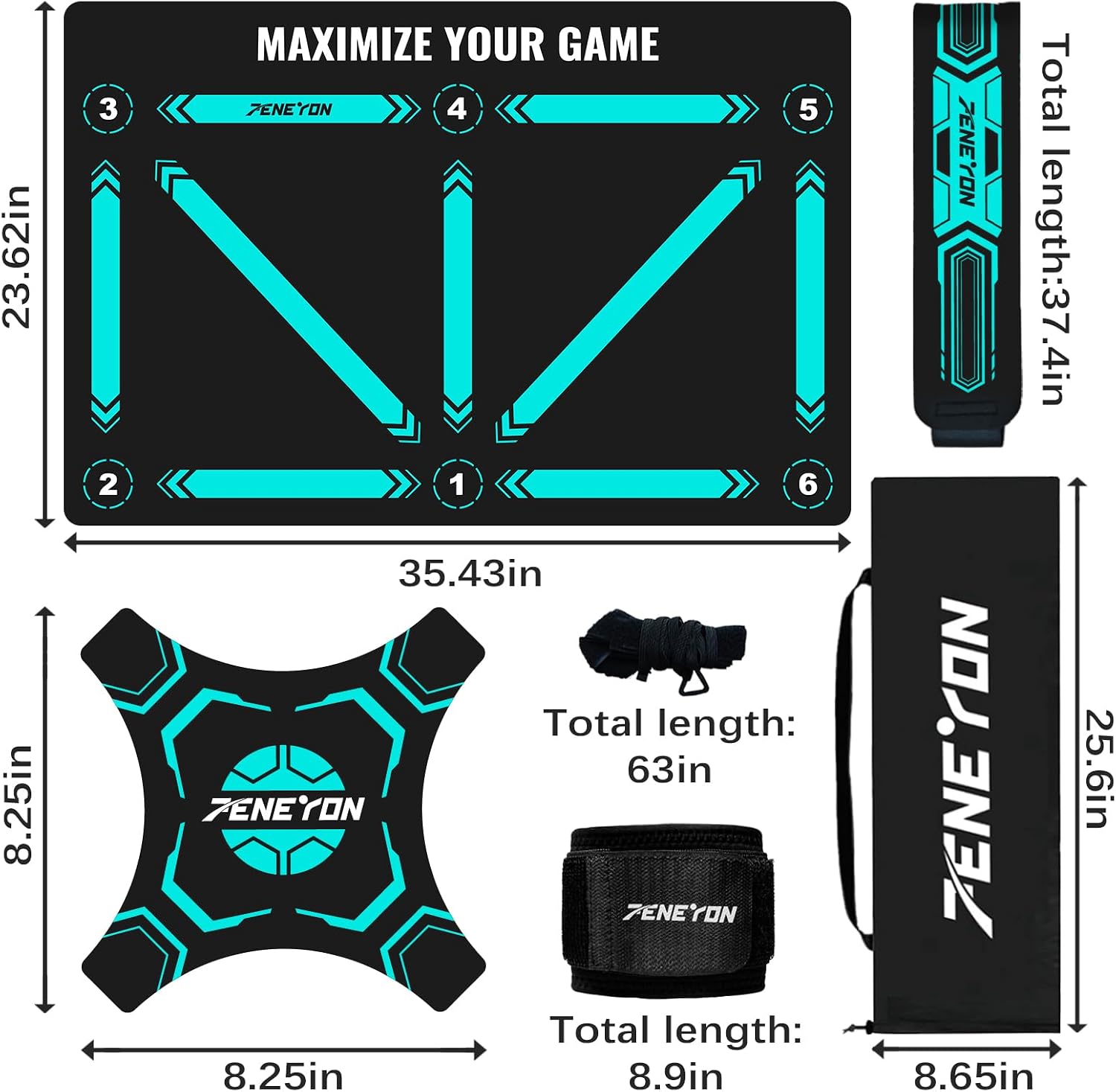 Soccer Training Mat, Soccer Practice Equipment for Footwork and Agility | Soccer training equipment and soccer footwork training mat for dribbling ball control balance coordination and agility drills - Image 2