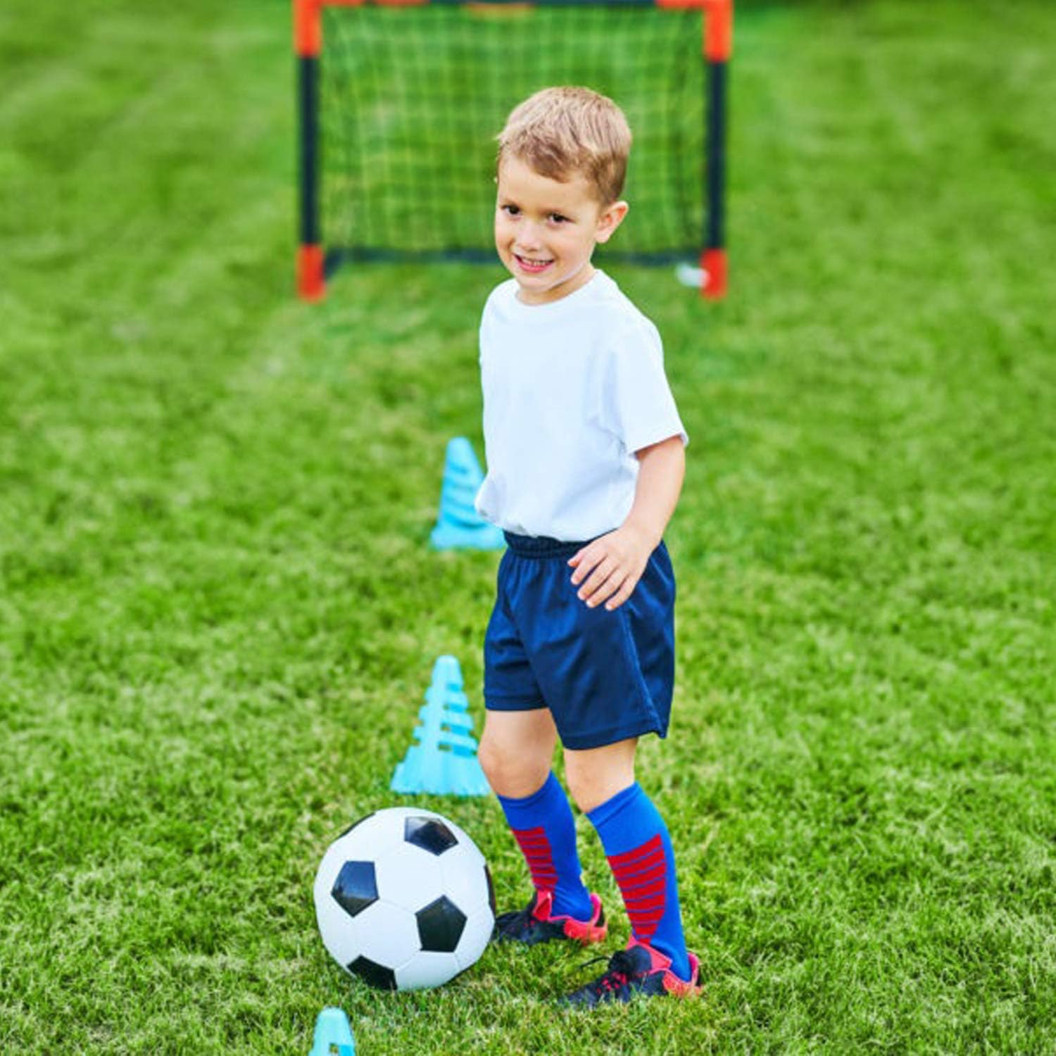 Soccer Ball Size 2,3,4,5 with Pump Needle Classic White Black Thicker PU Tight Weaved Suitable for Youth Boy League Game Trainning Practice or Gift - Image 4