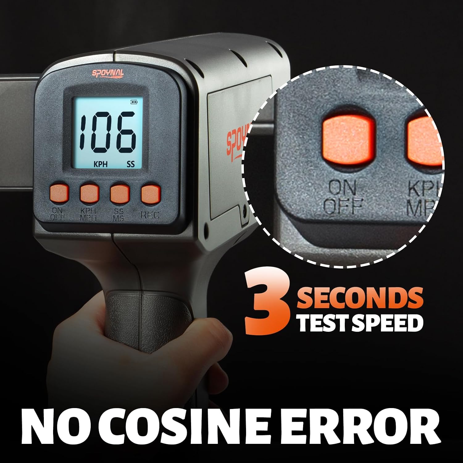 SPOYNAL Baseball Radar Gun, Dual LED/LCD Display, 10-Data Recall | Speed training equipment for baseball, softball & soccer with a large display and playback of the 10 most recent readings - Image 4
