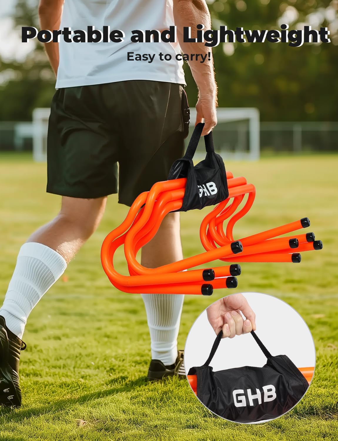 GHB Agility Hurdles 8" Speed Agility Training Hurdles | Detachable Sturdy Hurdles Training Equipment Set with Carry Bag for Kids,Athletes,Soccer,Basketball - Image 7