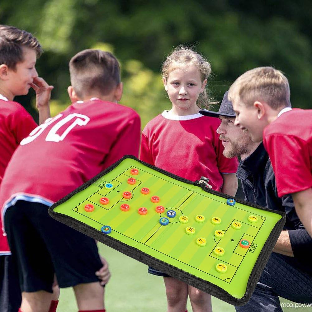 FOCCTS Magnetic Soccer Coaching Board, Football Coaching Board Coaches Clipboard Tactical with 26 Magnets, Dry Erase Marker, Eraser, Foldable and Portable Soccer Tactics Board - Image 8