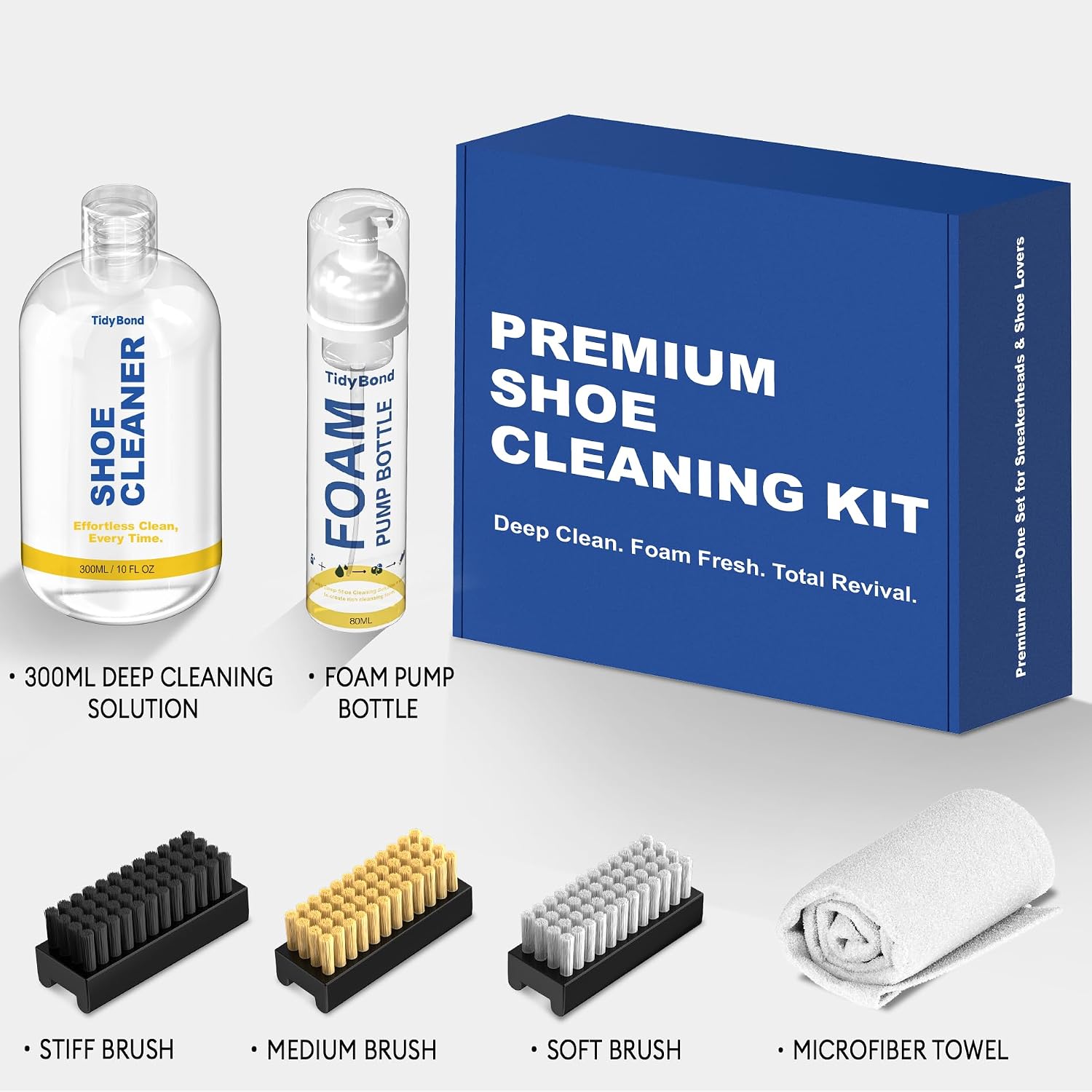 Shoe Cleaner Kit for Sneakers with 3 Brushes and Foam Bottle, 10.6 oz | Deep Cleaning for White Shoes, Leather, Suede, Nubuck, Canvas, Mesh, Boots, Midsoles and Soles - Image 7