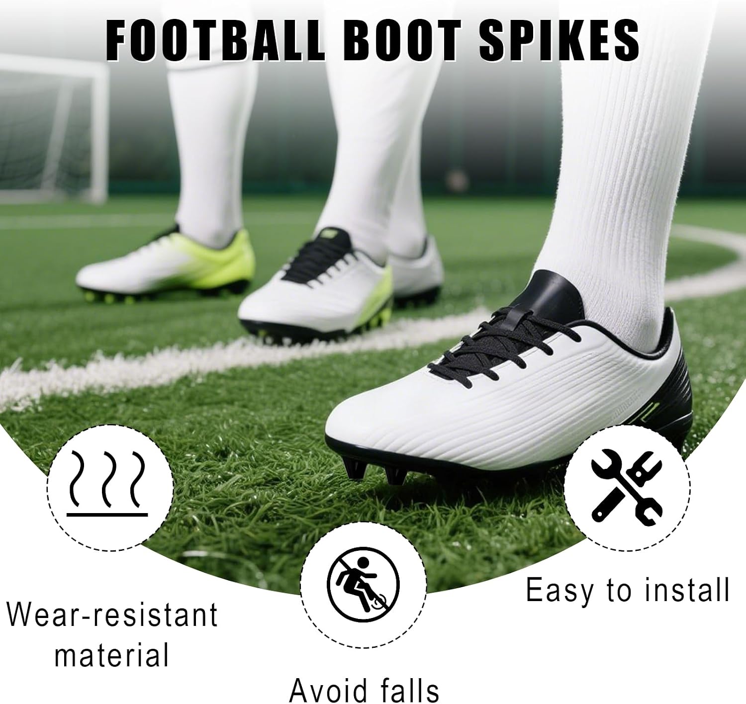 Football Boot Studs, Soccer Cleats Replacement Running Spikes Rugby Soccer Shoe Studs Replacement Screw-in Plastic/Iron Spikes for Firm Surfaces Outdoor Athletic Training - Image 5