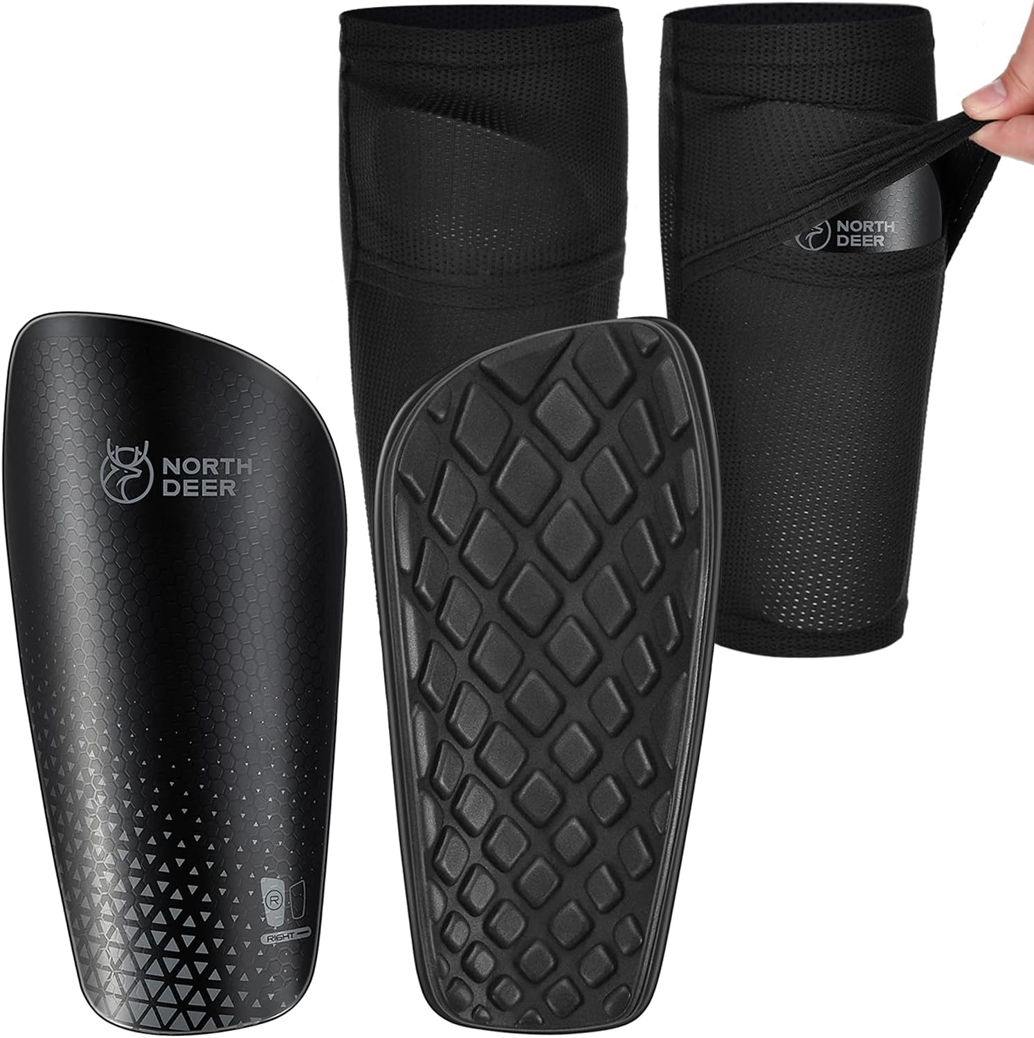 Northdeer Soccer Shin Guards for Kids Adults | Sleeves with Optimized Insert Pocket Protective Soccer for Boys Girls Men