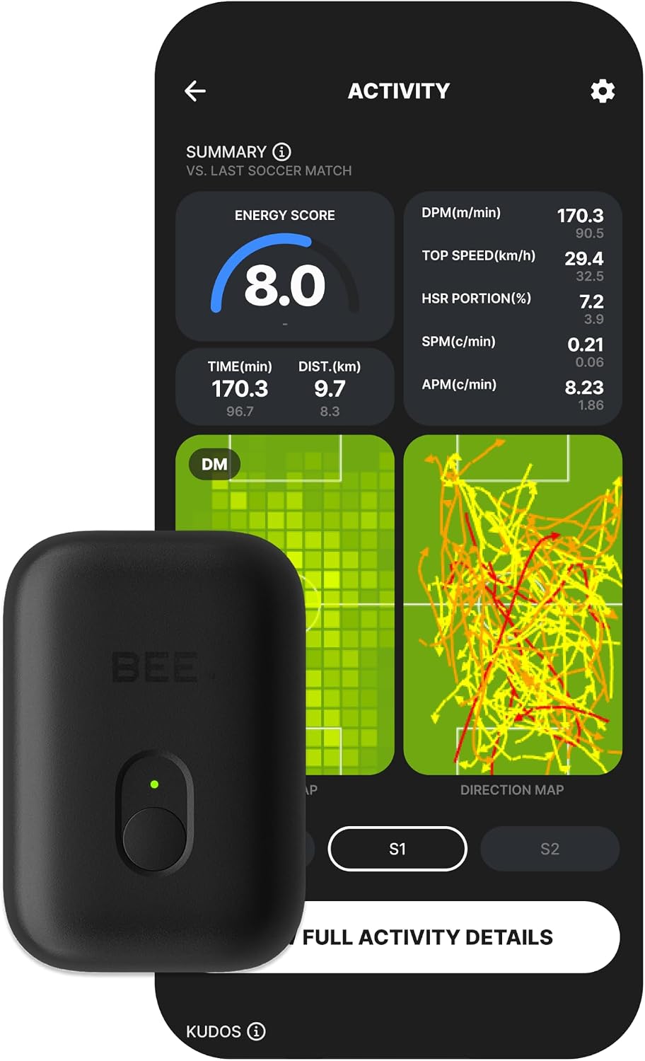 SOCCERBEE-BEE PRO 2 - Sports GPS Tracker & Vest for Outdoor Sports | 30days Trial Included & Subscription Requierd | Soccer Training Equipment | Fitness Tracker (Small) - Image 2