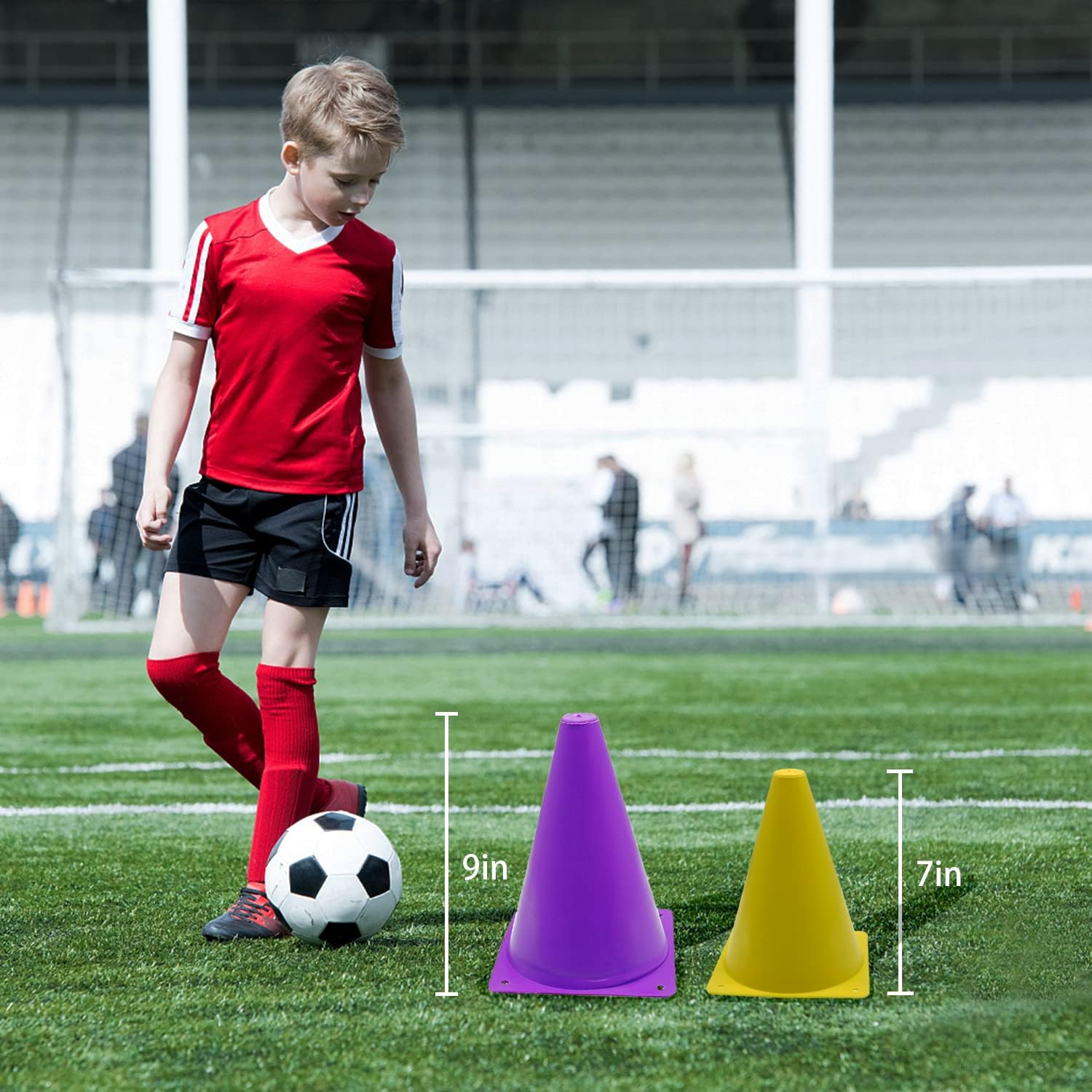 Soccer Cones Set, 84/42Pcs 7"/9" Cones Sports + Disc Cones, Cones for Sports with Carry Bag, Training Cones, Soccer Cones for Training, Plastic Soccer Cones for Drills - Image 4