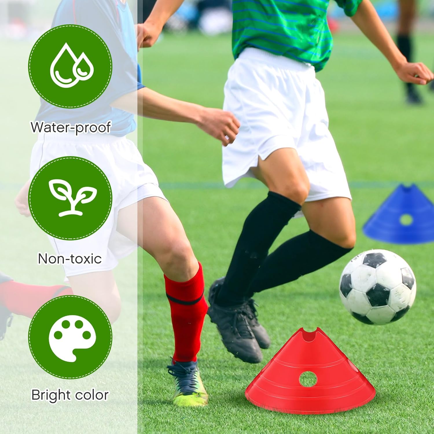 Jumbo Disc Cones Jumbo Soccer Cones with Mesh Bag Giant Large Agility for Soccer Training Adult Sports - Image 5