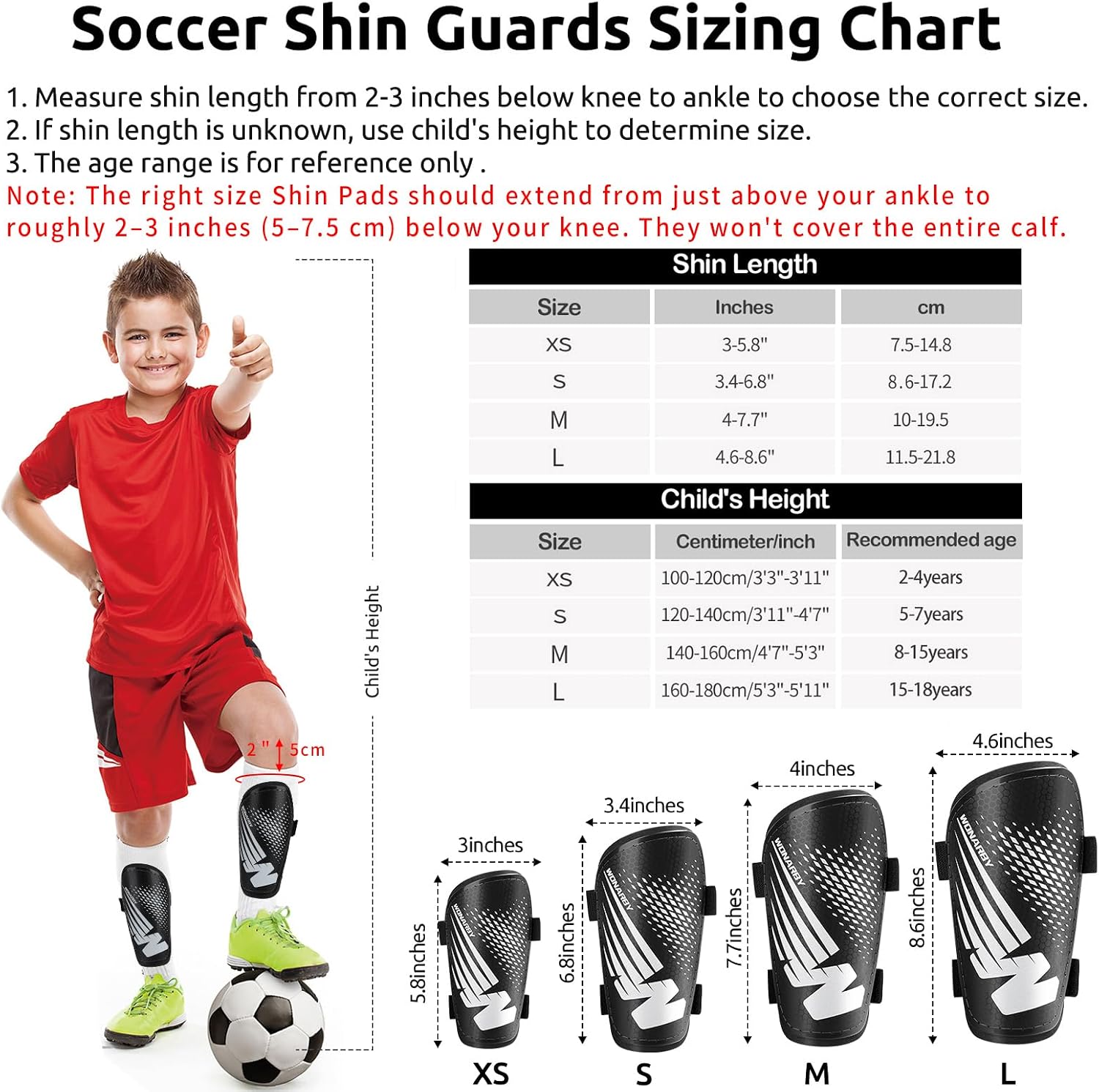 Shin Guards Soccer Kids Toddler, Shin Guard for Boys Girls 2-18 Years Old | Soccer Shin Guard, Football Shin Pads Protection Equipment with Adjustable Straps, Youth Teenagers - Image 4