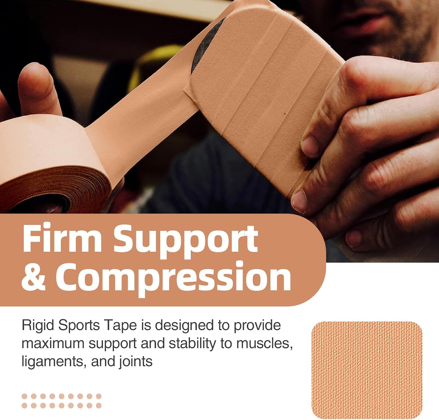 OK TAPE 4 Rolls Athletic Tape, Sports Tape for Injuries, Rigid, Easy Tear | Medical Tape, Wrist Tape, No Sticky Residue, Secure Ankle, Finger, Knee- 1.5inch x 15yards (Beige) - Image 4