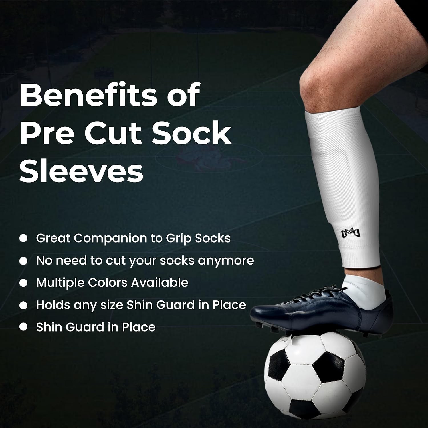 Pre Cut Soccer Sock Sleeves, Companion for Soccer Grip Socks, Securely Holds Shin Guards, Compression Leg Warmer - Image 4