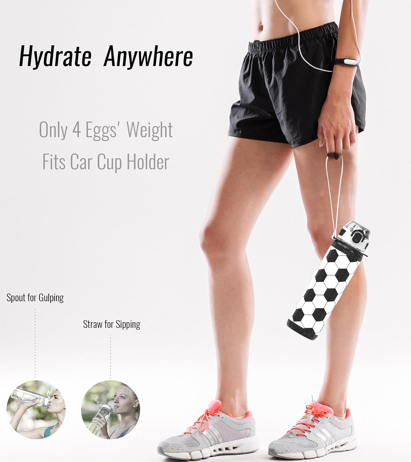 MYFOREST Soccer Water Bottle, Lightweight, Quick-Open Chug Lid/Straw | 360° Leak-Proof, Drop/Scratch Resistant for Sports/Travel/Gym/Office, Unique Fan Gift, 32oz/1L Daily Hydration - Image 7