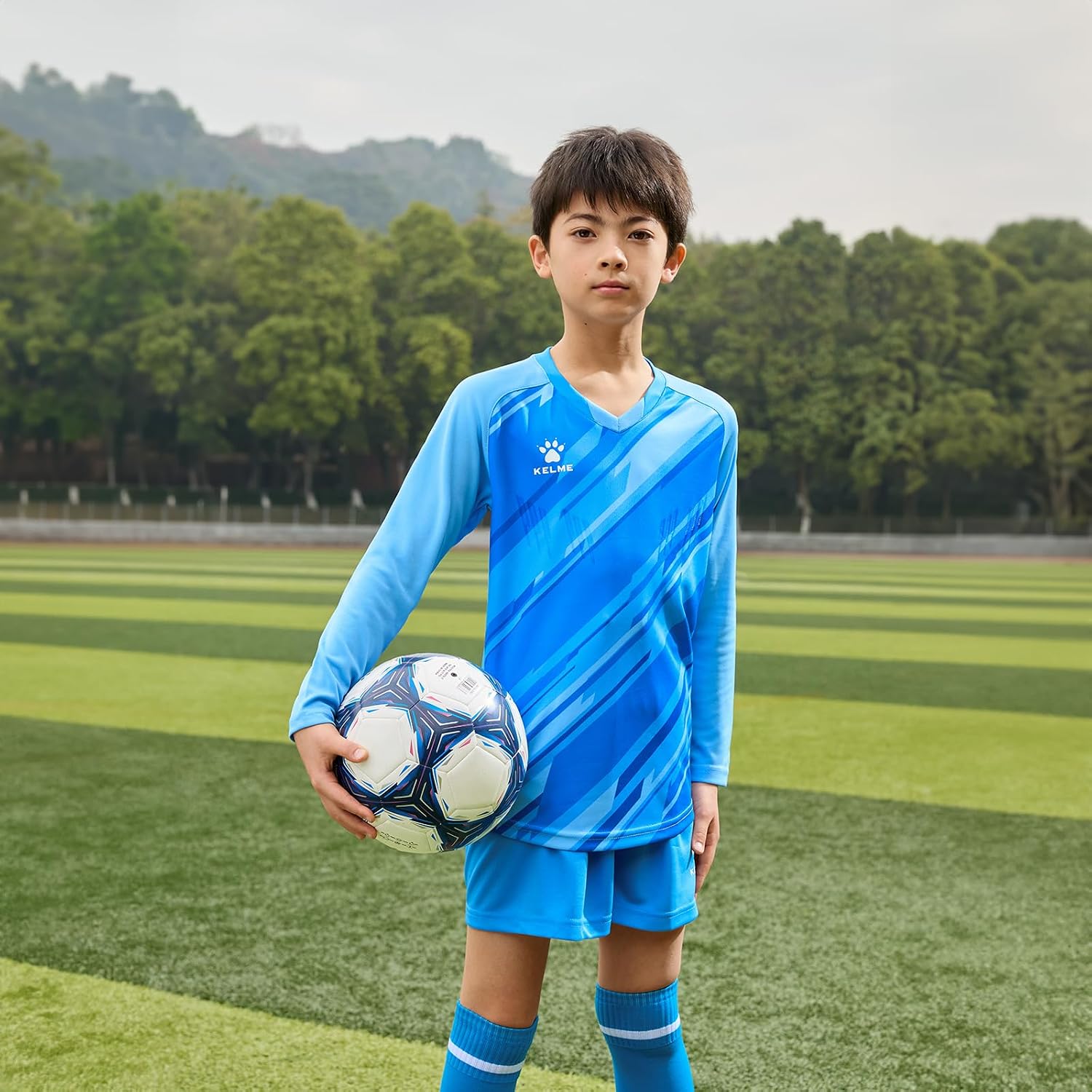 KELME Kids Goalie Shirt,Goalkeeper Jersey Padded Long Sleeve Soccer Football Training Uniform for Youth,Blue Kid Size 6 - Image 2