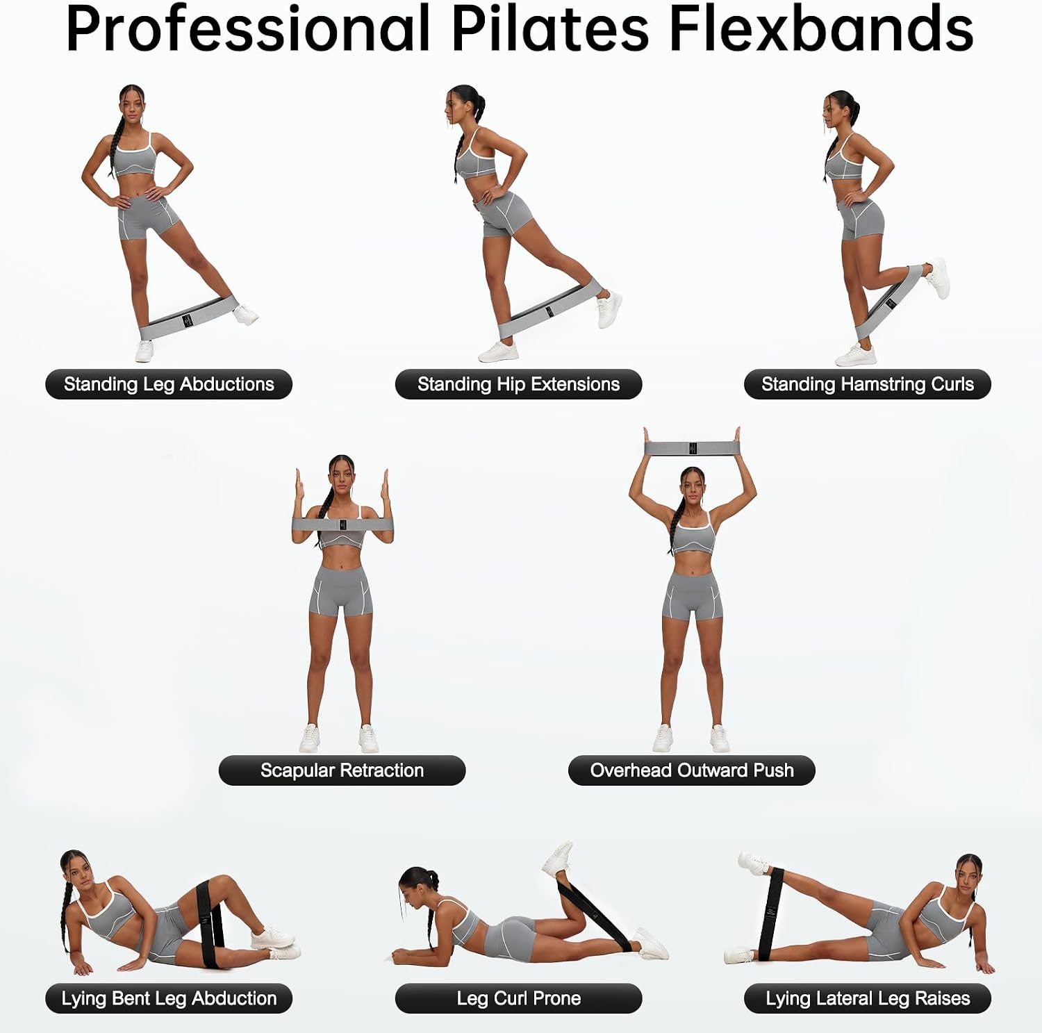 Renoj Resistance Bands for Working Out: 3-Set Professional Exercise Bands for Pilates, Yoga, Home Gym, Booty, Leg Training | Heavy/Medium/Light Fabric Loops for Women Men - Image 2