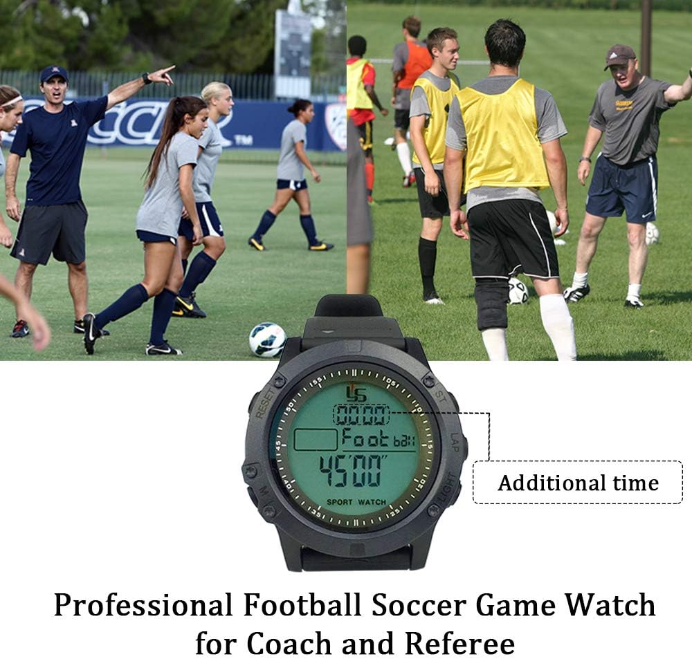Professional Soccer Referee Watch with Tournament Mode Game Timer, 100-Lap Silent Stopwatch, 3-Line Backlit Display, On/Off Switch, Countdown/Alarm/Calendar for Football Officials, Coaches & Athletes - Image 3