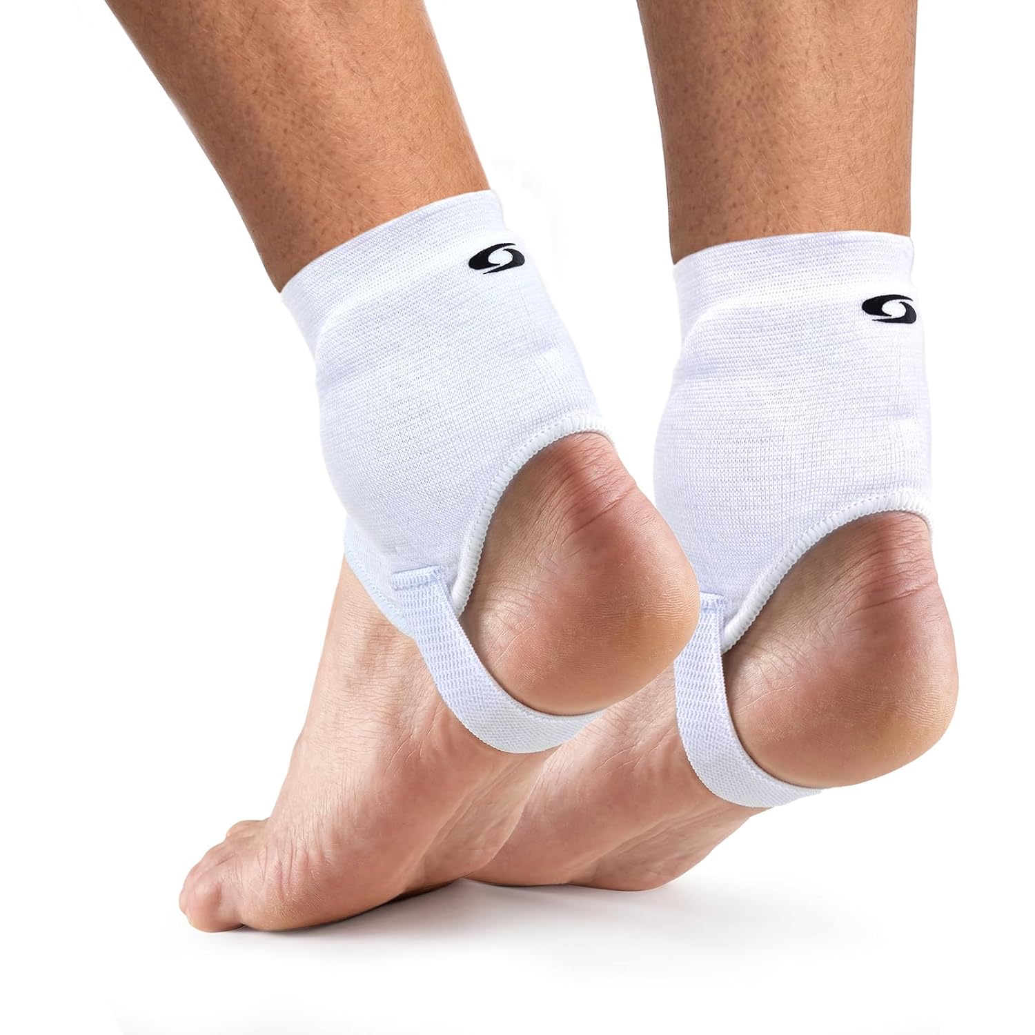 COELO Ankle Guards for Soccer (1 Pair) | Dual-Side Cushioning with Plastic Support Pads & Elastic Heel Band | Breathable Ankle Guard for Sports Football Activities | Left & Right Set (White)