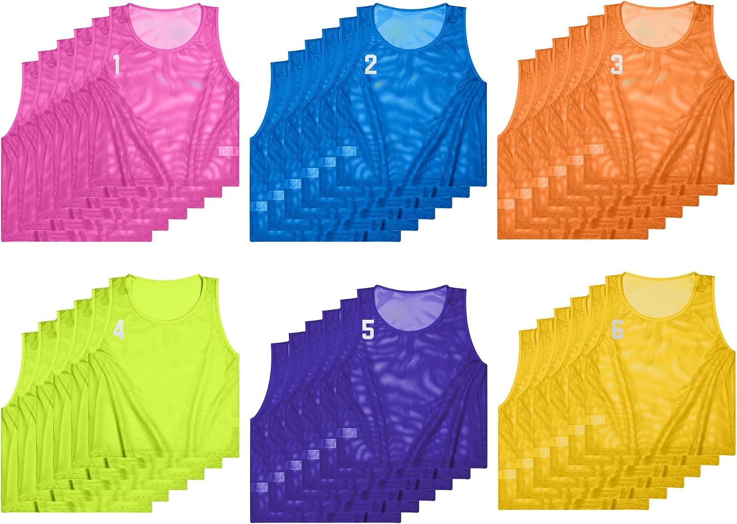 Boyiee Pinnies Scrimmage Vests, Youth Pinnies Nylon Mesh Team Practice Jersey for Sports Basketball Soccer Football