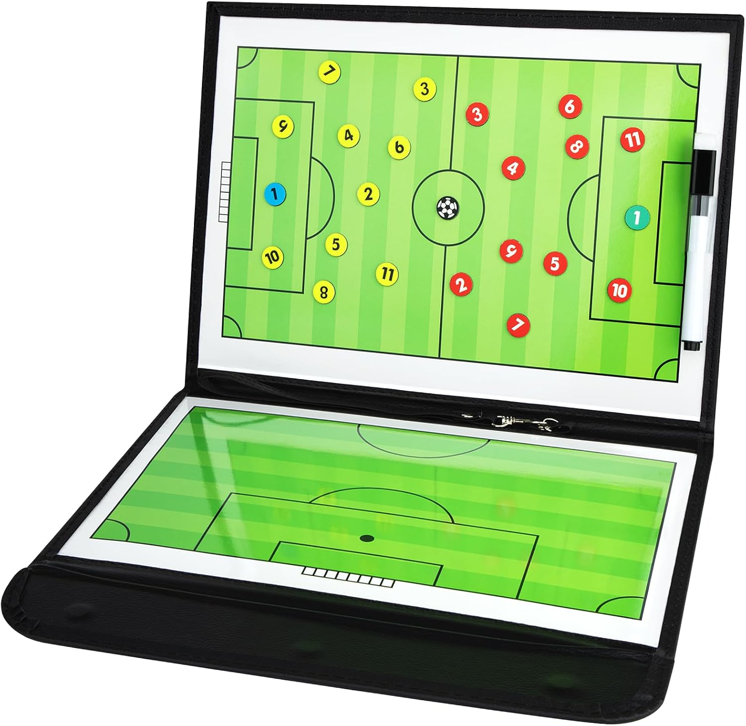 Foldable Magnetic Soccer Coaching Board, Soccer Tactics Strategy Board | Portable Soccer Board with Dry Erase Markers and Magnetic Markers for Coaches Training, Great Gift for Kids Soccer Coach.