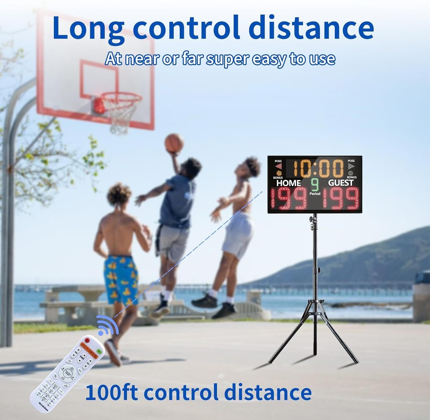 YZ Bigger LED Digital Scoreboard, Portable Basketball Scoreboard with Timer Clock, Electronic Scoreboard with Remote, Tabletop Scoreboard Clock, Score Keeper for Outdoor Game - Image 5