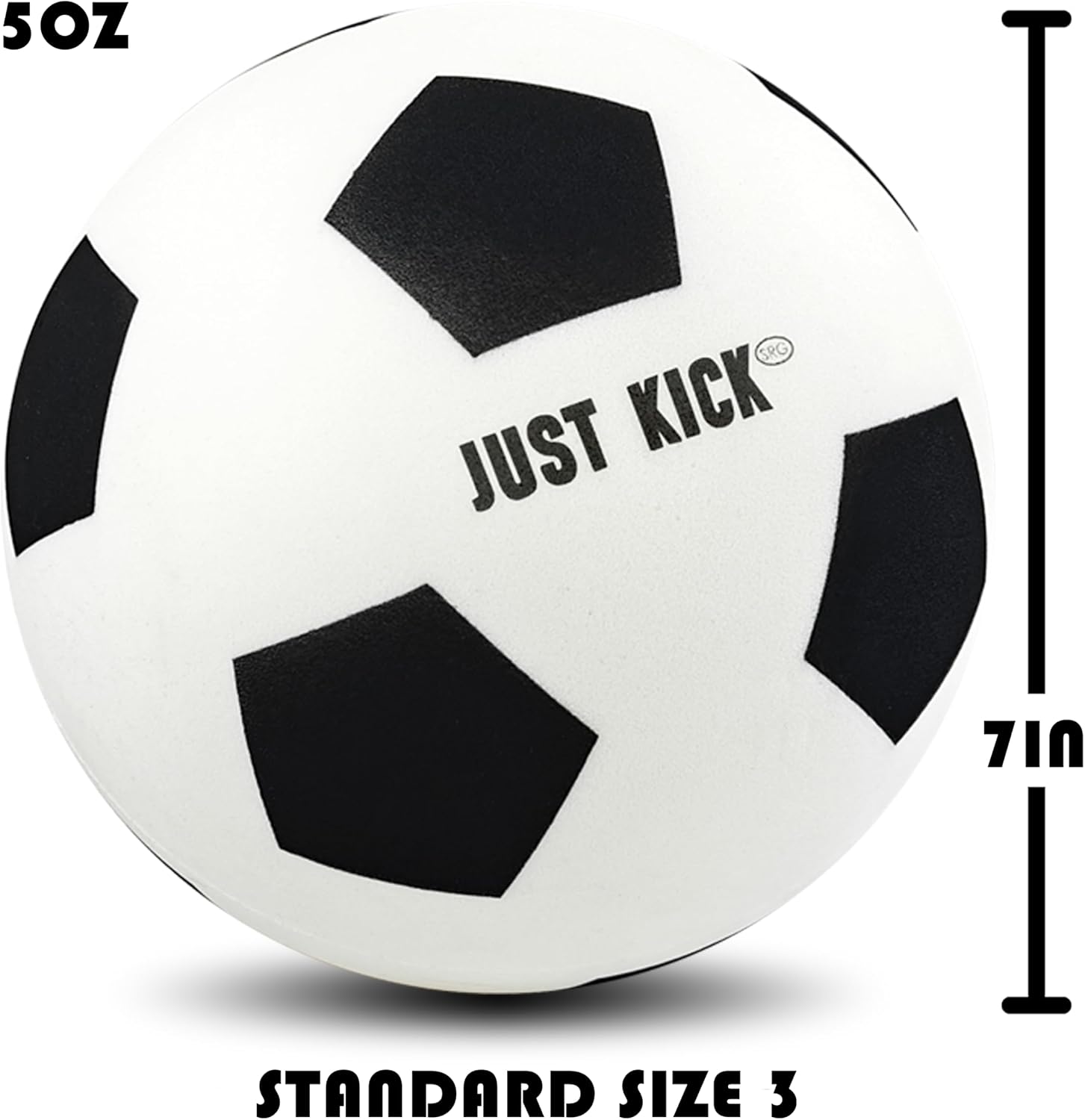 SRG Silent Foam Soccer Ball – Airless Indoor House Ball for Quiet Training, Soft Durable Foam Design, Multi-Use for Dribbling Practice, Gift for Soccer Fans, Sizes 3/5 / 7 - Image 3