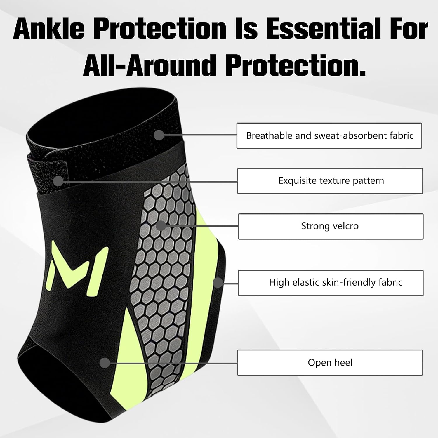 2Pcs Ankle Brace Compression Support Stabilizer,Lace-Up Sports Basketball Sprain Recovery Men Women Adjustable Foot Ankle Orthopedic Grade Tendonitis Protection (Black Gray) - Image 3