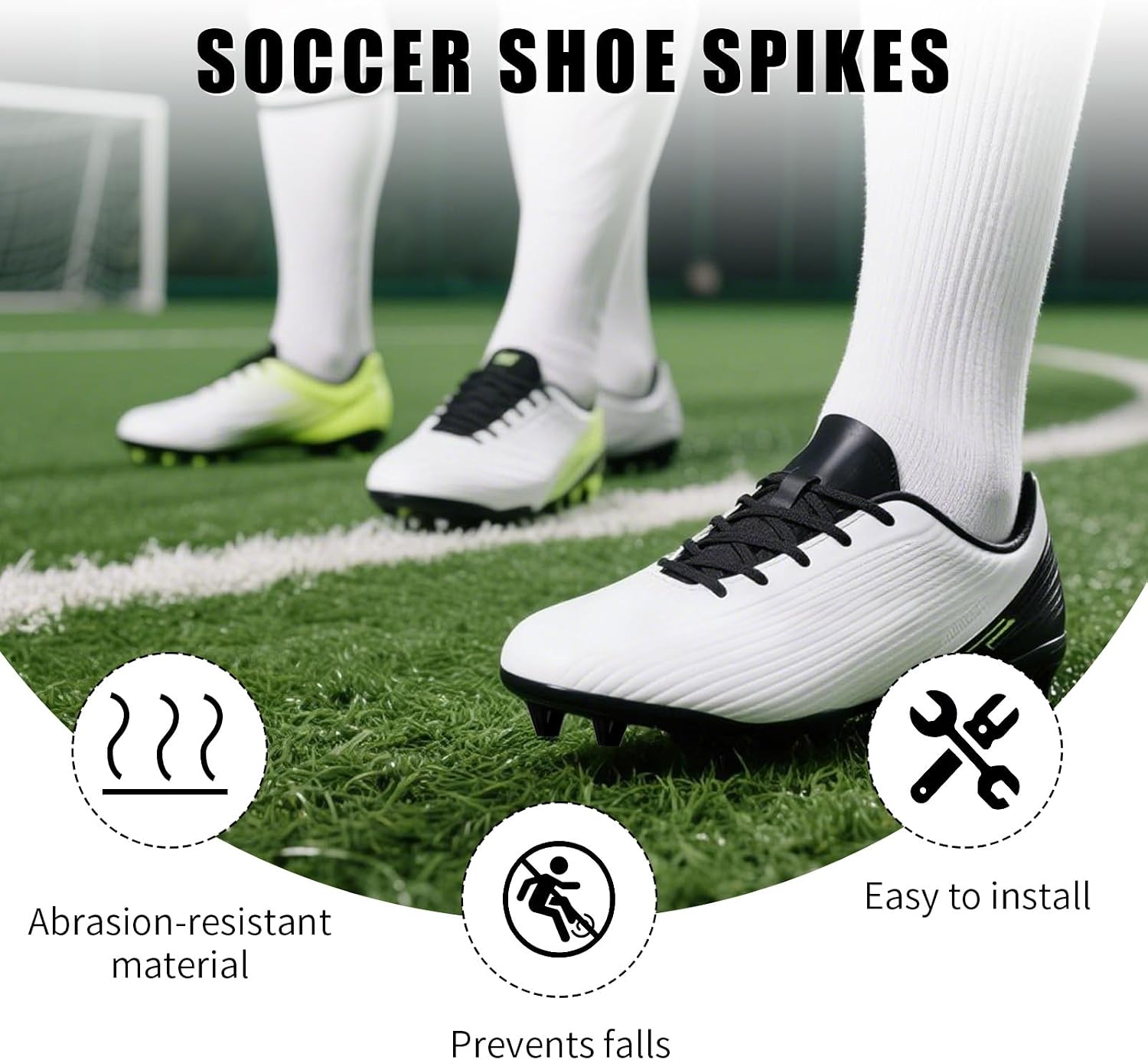 12pcs Football Boot Studs, 0.51in & 0.63in Plastic Soccer Cleats Replacement Spikes with Nail Remover Rugby Soccer Screw-in Spikes for Firm Surfaces Outdoor Athletic Training - Image 5
