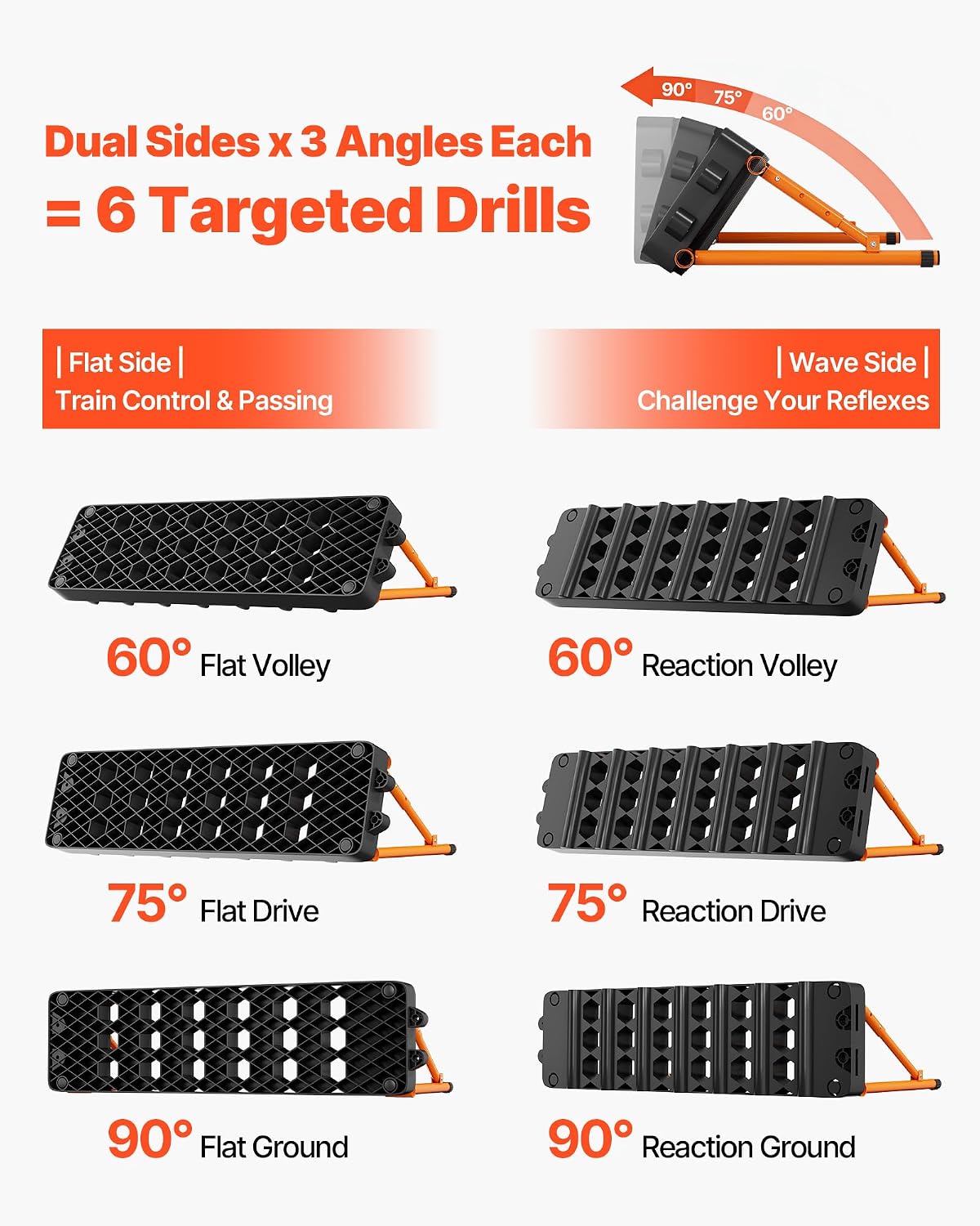 VEVOR Soccer Rebounder Board, Mult-Adjustable Angles Portable Soccer Rebound Wall, Foldable Kickback Board, Soccer Practice Equipment, Ideal for Kids & Adults Passing & Shooting Drills - Image 8