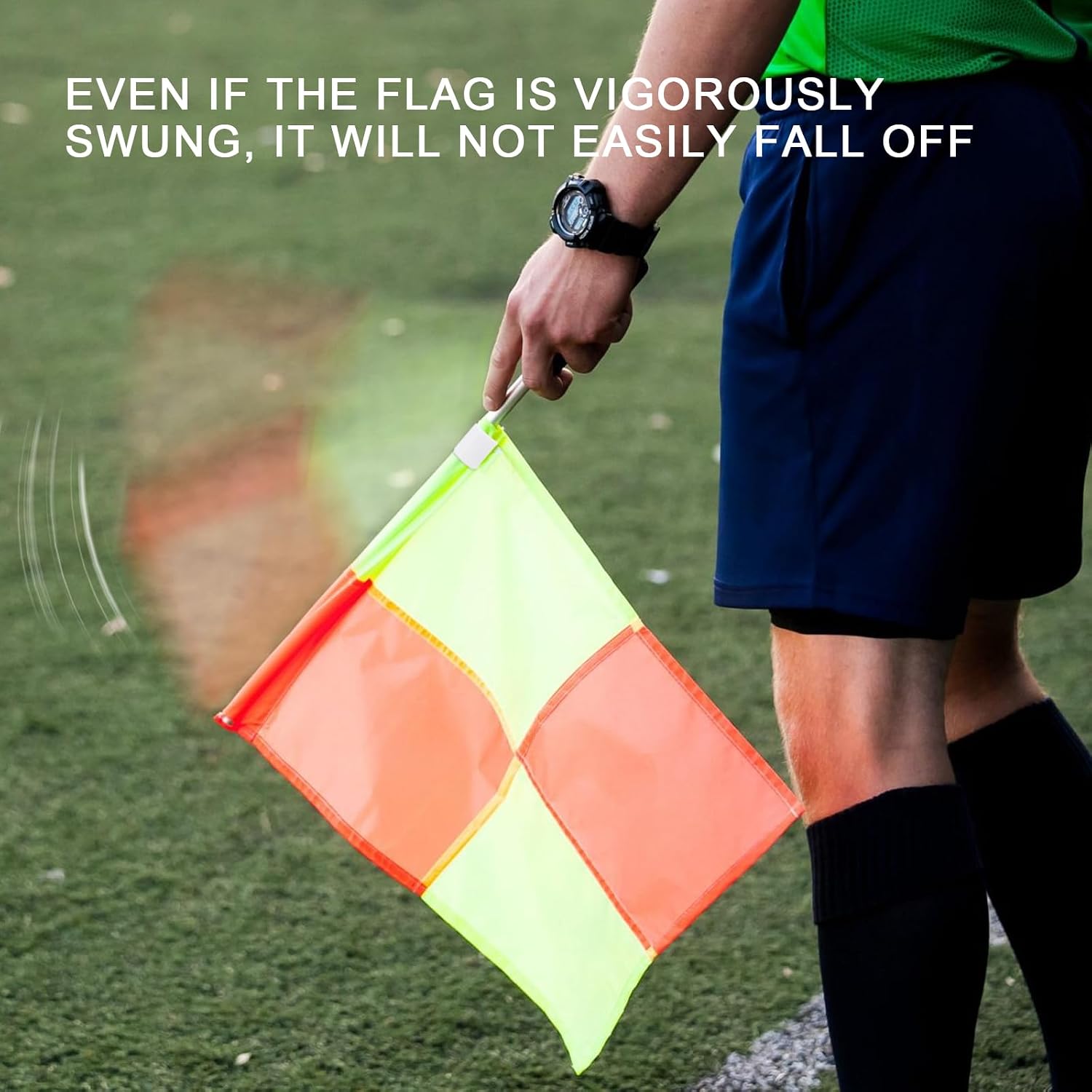 redgino Soccer Referee Kit 2 Pcs Checkered Linesman Soccere Flags, Red Yellow Ref Cards with Notebook and Pencil,Coach Stainless Steel Whistles with Storage Bag - Image 5