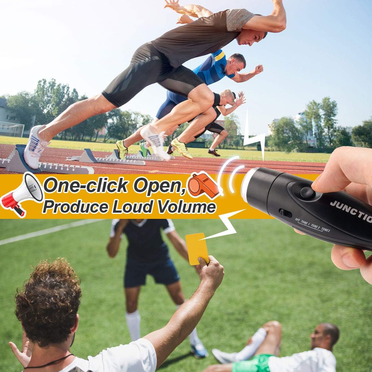 UNIWA Electronic Whistle, 3 Pack Handheld Whistle with Three Tone Distinct High Volume - Image 4