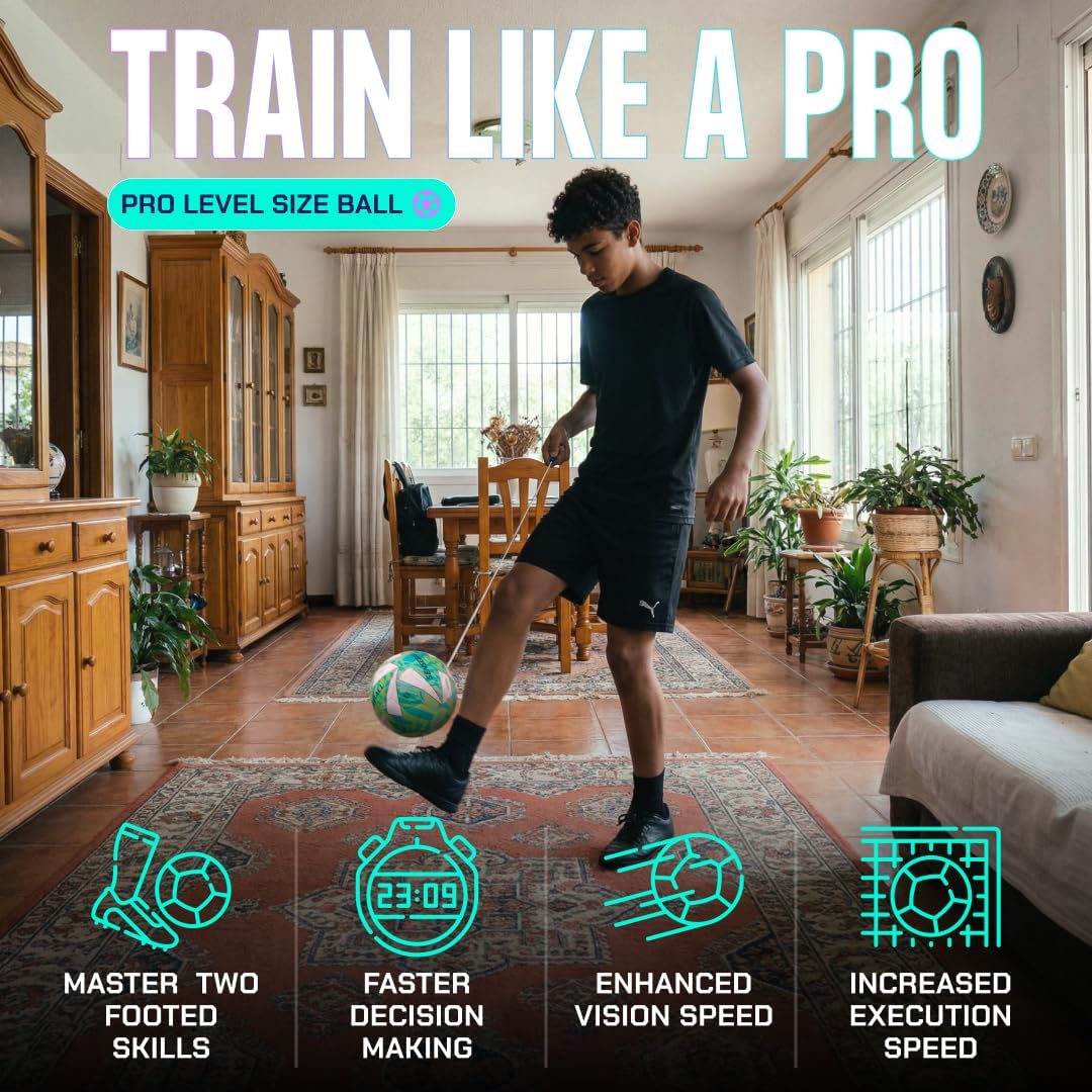 SenseBall Soccer Training Ball with App for Kids and Youth | Tethered design; structured drills for ball control, footwork, coordination and independent practice - Image 2