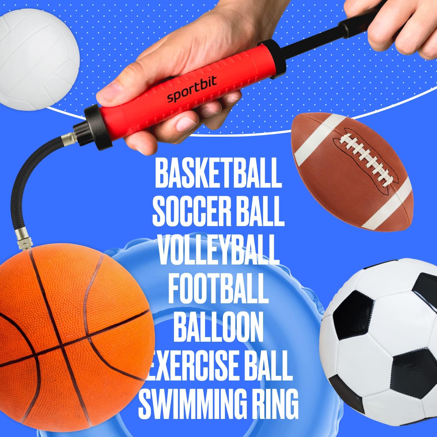 Push & Pull Inflating System, Hand Pump for Basketball, Volleyball, Soccer & Football, Court & Gym Ready - Image 5
