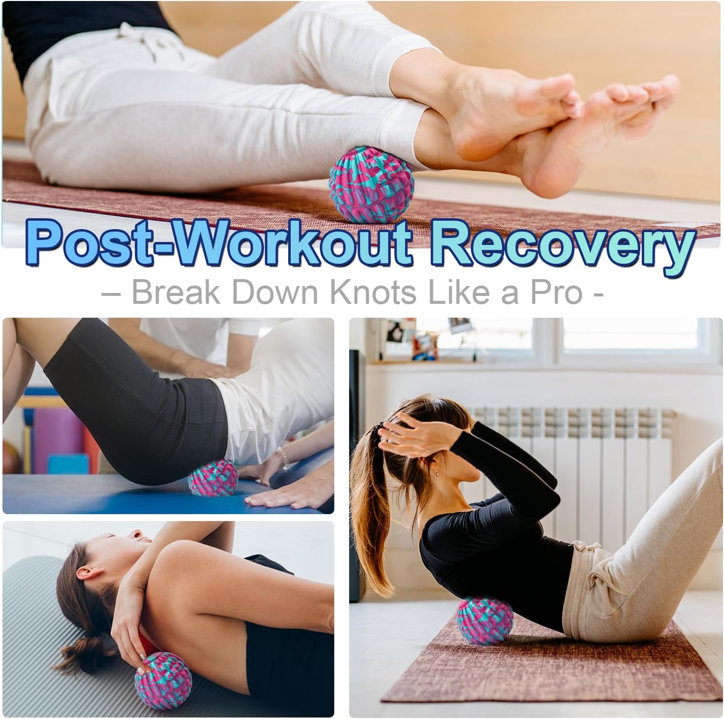 Deep Tissue Massage Ball for Exercise & Recovery - SGS Certification - Targets Back, Shoulder, Legs&Feet - Relieves Muscle Knots, Joint Pain&Tightness, Pressure Point Therapy- Myofascial Release Ball - Image 5