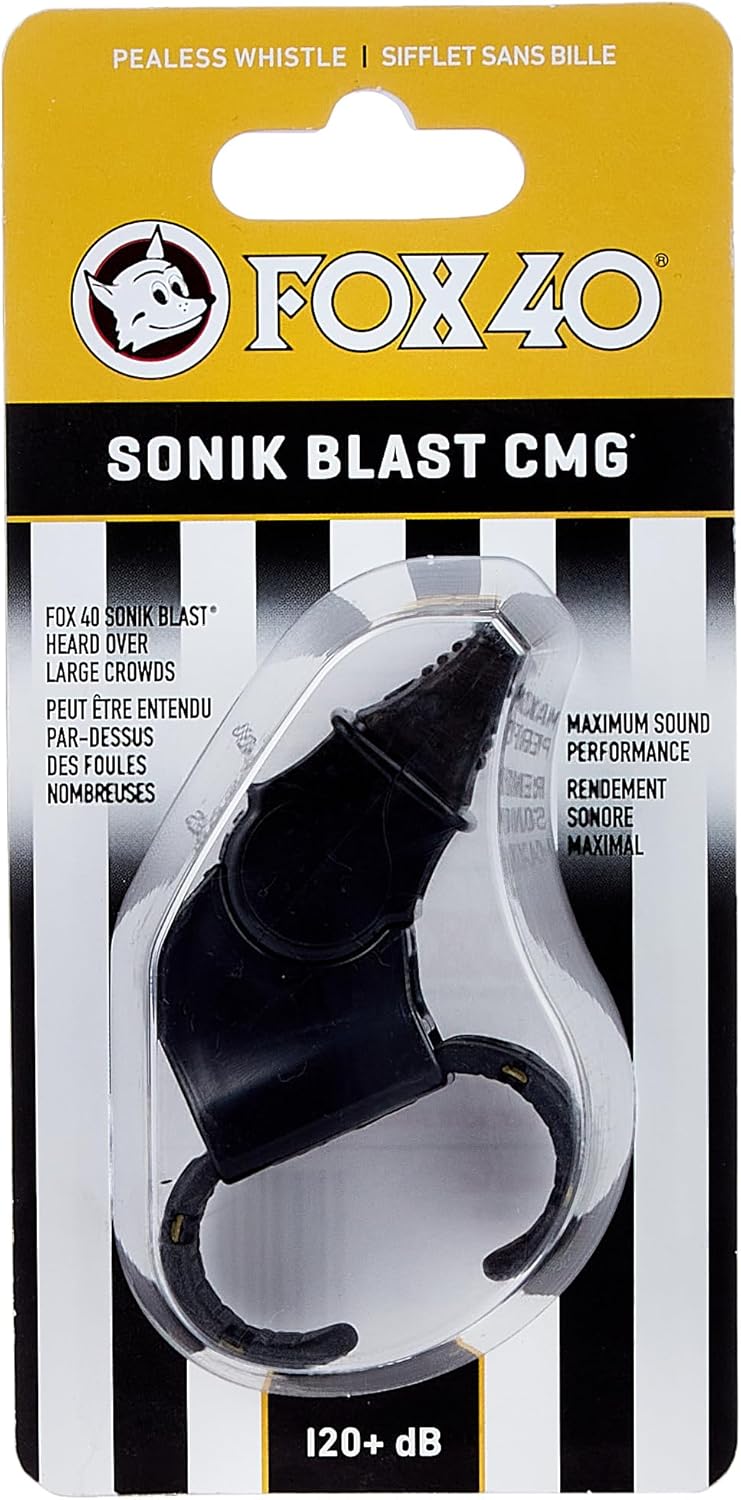 Fox 40 Sonik Blast CMG Fingergrip Pealess Whistle - Black - Image 2