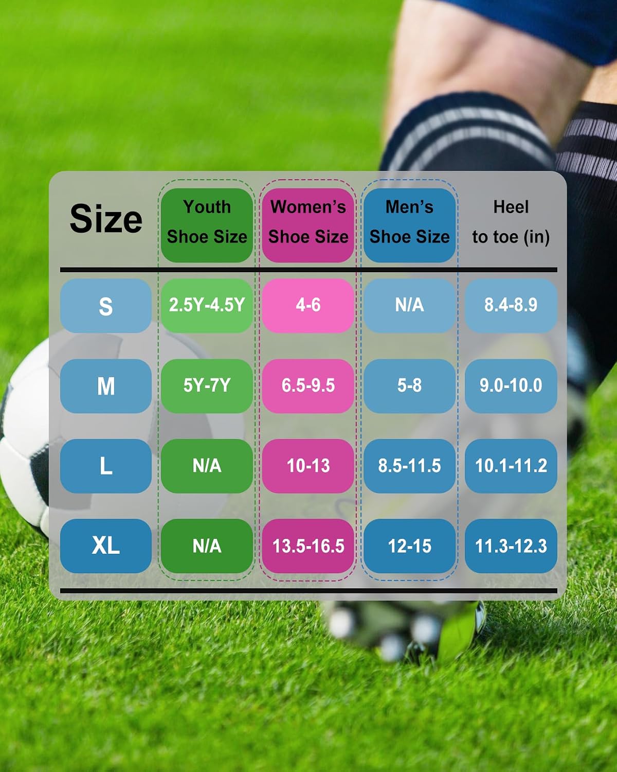 CWVLC Soccer Socks for Kids Youth Adult, Cotton Football Softball Baseball Socks - Image 2
