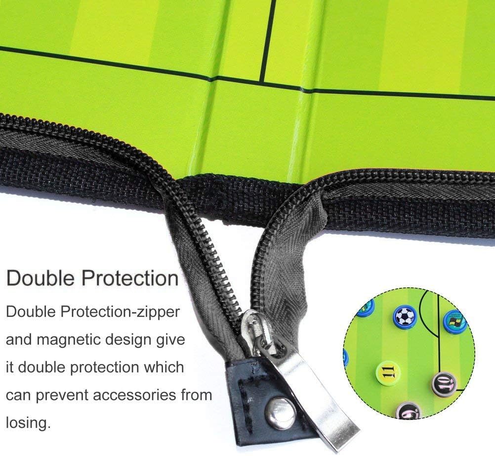 FOCCTS Magnetic Soccer Coaching Board, Football Coaching Board Coaches Clipboard Tactical with 26 Magnets, Dry Erase Marker, Eraser, Foldable and Portable Soccer Tactics Board - Image 5