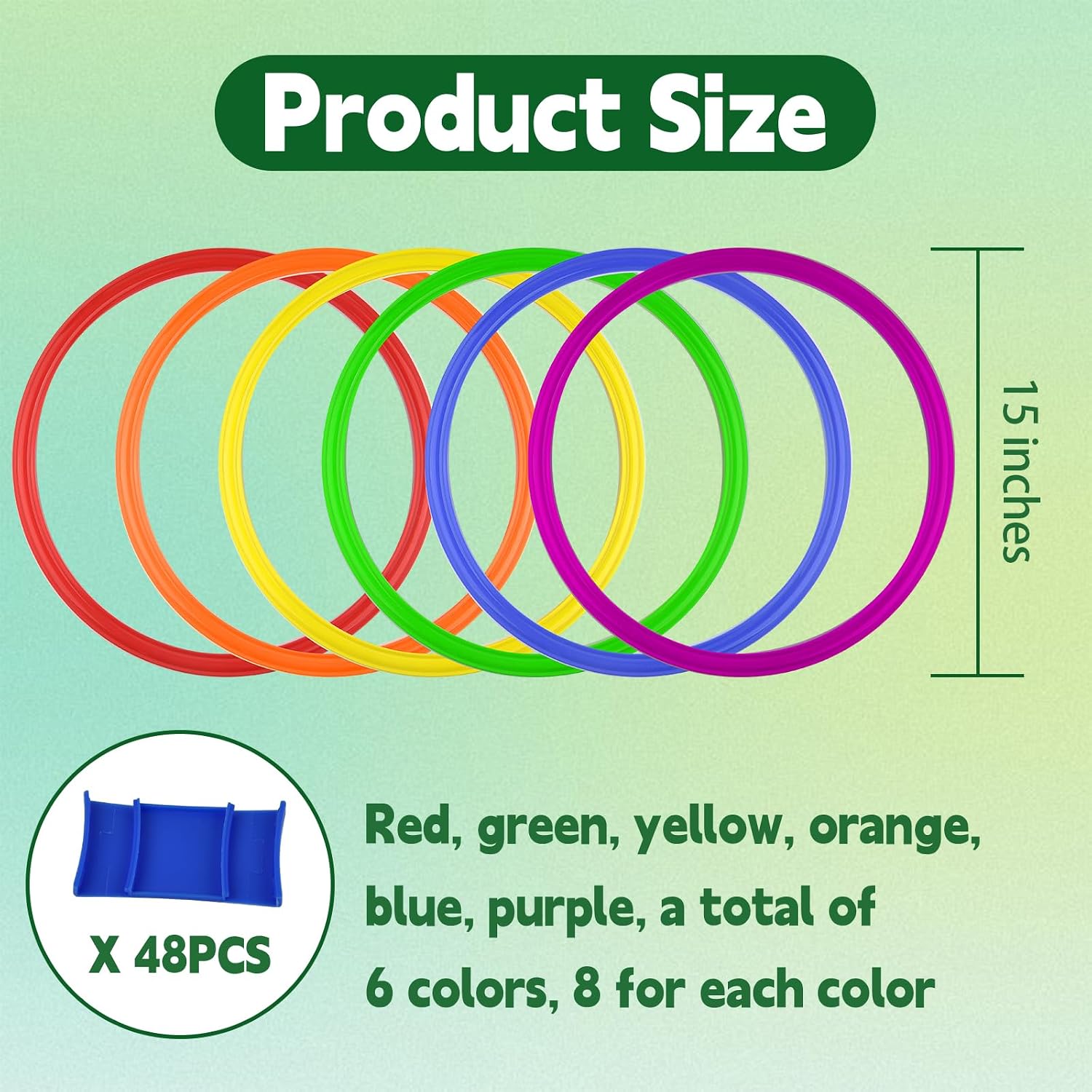 Mototo 24/30/48/96 Pack Agility Rings 15 Inch Speed Training Hopscotch Rings Plastic Circle Jumping Hoops Agility Hurdles for Athlete Exercise Soccer Football Gymnastics Games Practice Footwork - Image 2