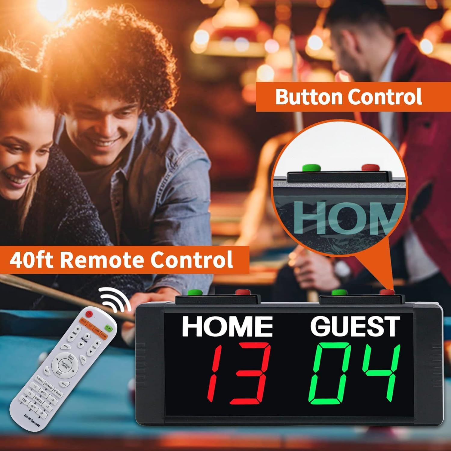 YZ Battery Powered Scoreboard Clock Timer with Buttons, Portable Digital Scoreboard with Remote, Electronic Scoreboard with Stand, Cornhole Score Keeper for Outdoor Yard Games/Shuffleboard/Pickleball - Image 3