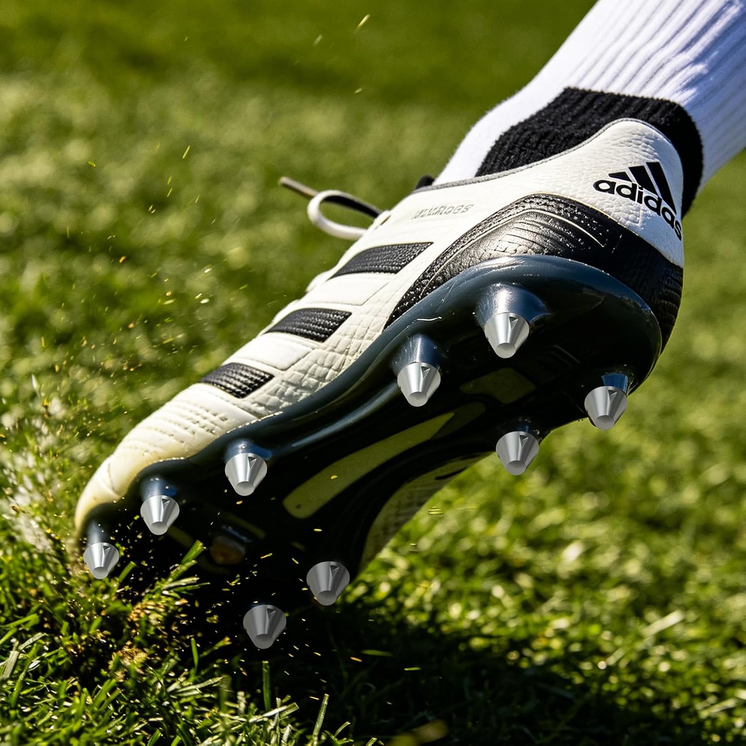 Soccer SG Studs, 12PCS Aluminum Screw-in Cleat Spikes for Soft Ground, with Wrench, Compatible with adidas & M6 Thread Football Boots - Image 2