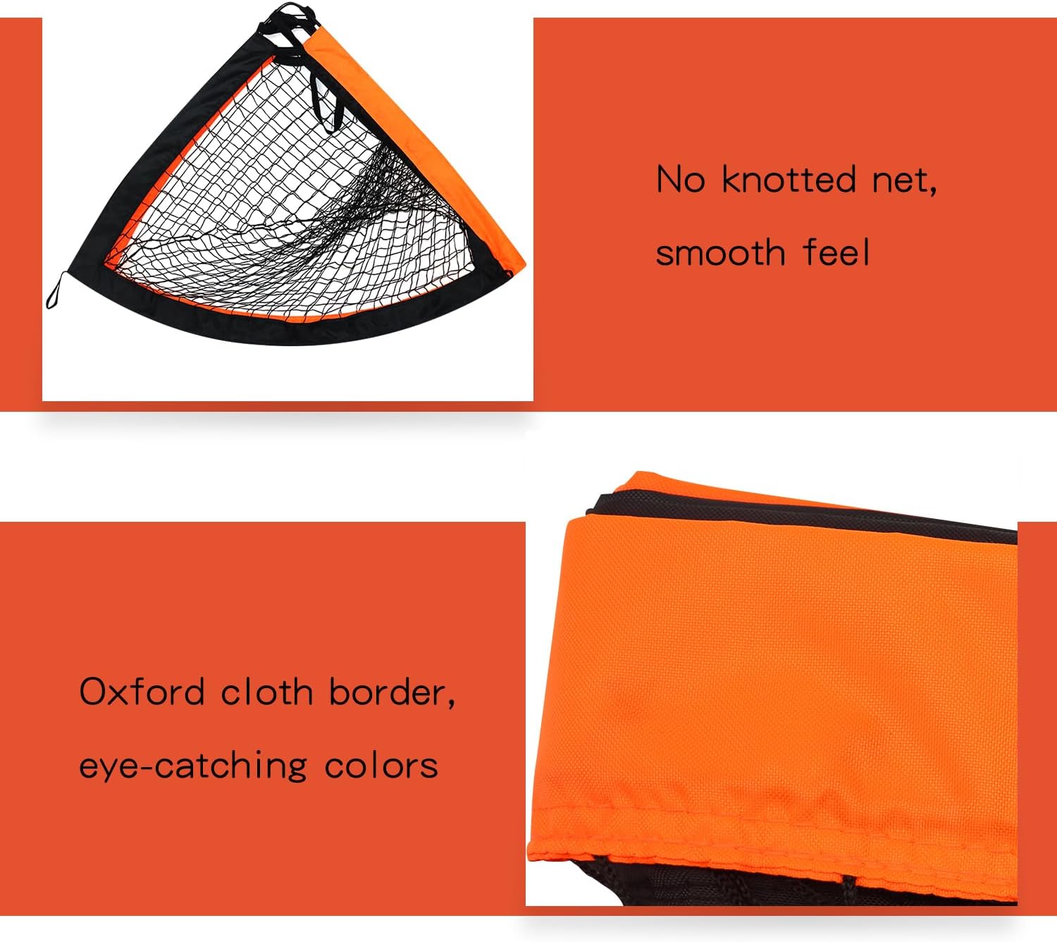 2 Pack 4’ x 3’ Size Portable Kid Soccer Goals for Backyard, Indoor and Outdoor Pop Up Soccer Goals, Orange, Theresduet - Image 4