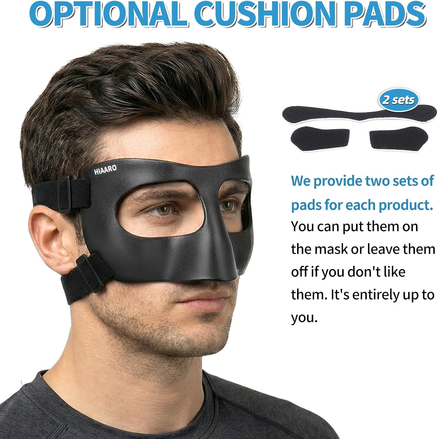 QK03B Matte Nose Guard for Broken Nose, Basketball Face Mask, Protective Sports Shield for Soccer, Adjustable with Padding for Men and Women - Image 6